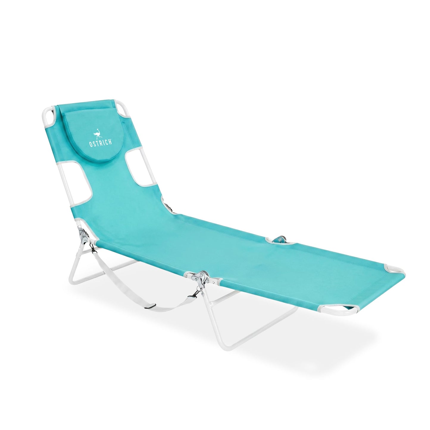Ostrich the Original Chaise 72 x 22 Inch Lounge Portable Reclining Lounger, Outdoor Patio, Beach, Lawn, Camping, or Pool Tanning Chair, Aqua