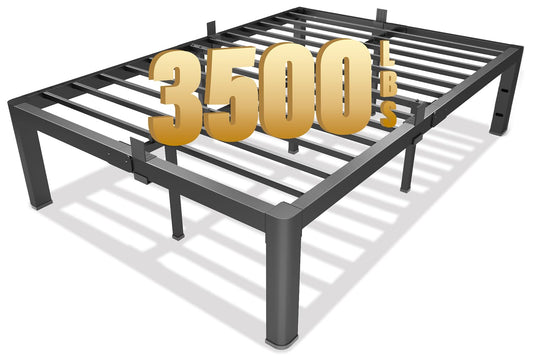 yookare Full Platform Bed Frame,14" Heavy Duty Metal Mattress Foundation, Rounded Safety Corners & Recessed Legs,Mattress Retainers,Easy Assembly,Noise Free Steel Slat Support,No Box Spring Needed