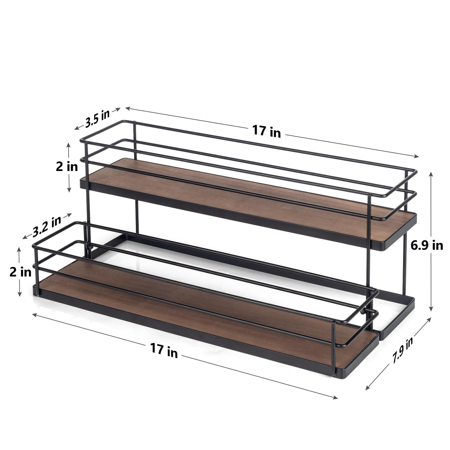 kimilus 10 Bottle Capacity Coffee Syrup Organizer 2 Tier Coffee Syrup Stand Shelf for Coffee Bar Kitchen Small Wine Rack for Bar Family Storage for Syrup Wine Dressing
