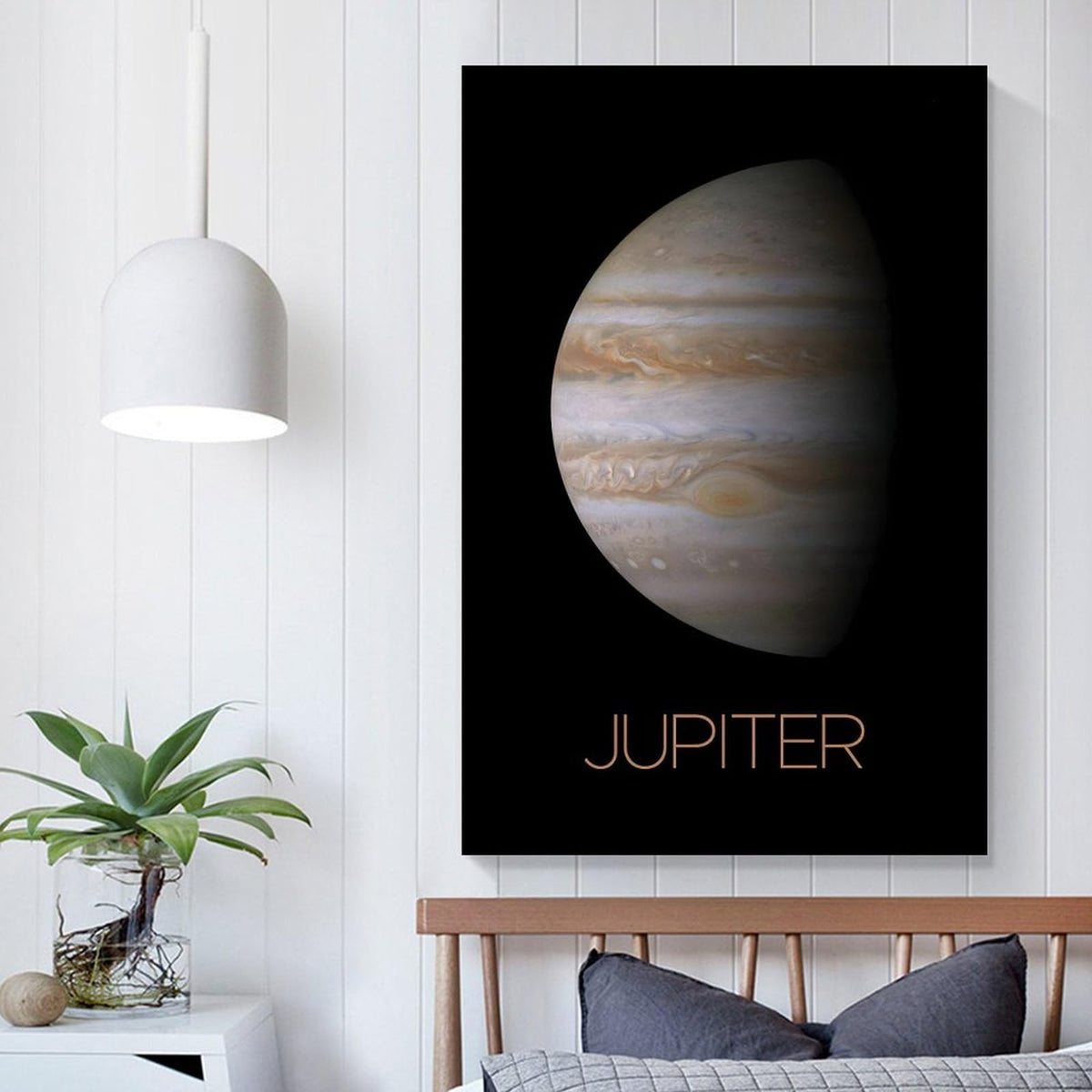 XIAOLOUTINYU Solar System Canvas Wall Art - Jupiter Planet Space Poster for Kids Room Bedroom Classroom, STEM Educational Astronomy Decor, Science Gift for Boys Girls Teens, 16x24 Inch Unframed