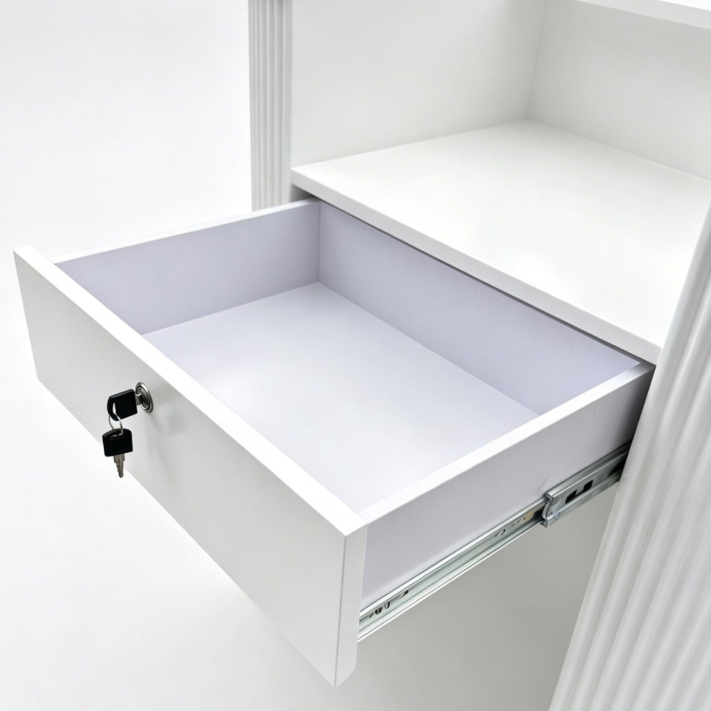 M2 Retail Reed Reception Desk for Beauty Salons, Spas, Skincare Shops, Clinics, Reception Desks, White Painting (White，1000 * 500 * 1000 mm/39 * 20 * 39'')