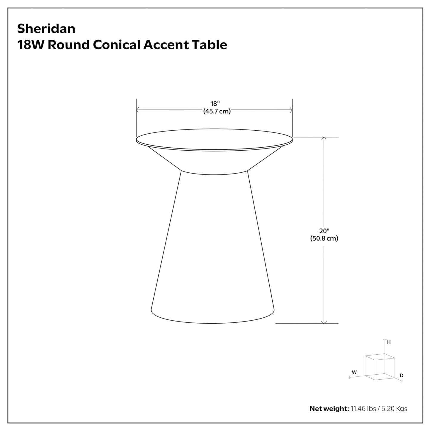 SIMPLIHOME Sheridan Metal Table - 18" Wide x 20" High Solid Metal Round Side Table in Antique Silver, Industrial Accent Table for Living Room, Bedroom, or Office with Sculptural Design, Assembled