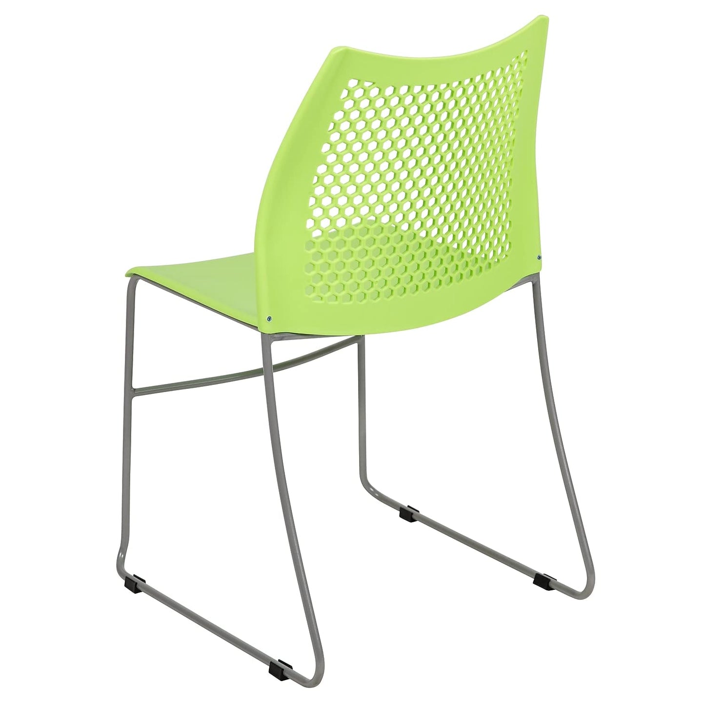Flash Furniture Hercules Series Contoured Lobby Chairs with Air-Vent Honeycomb Backs, Ergonomic Stacking Chairs for Offices, Set of 5, Green