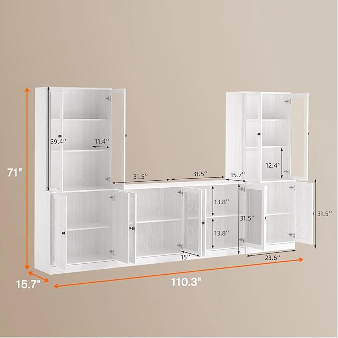 TUSY 71" TV Stand Storage Set