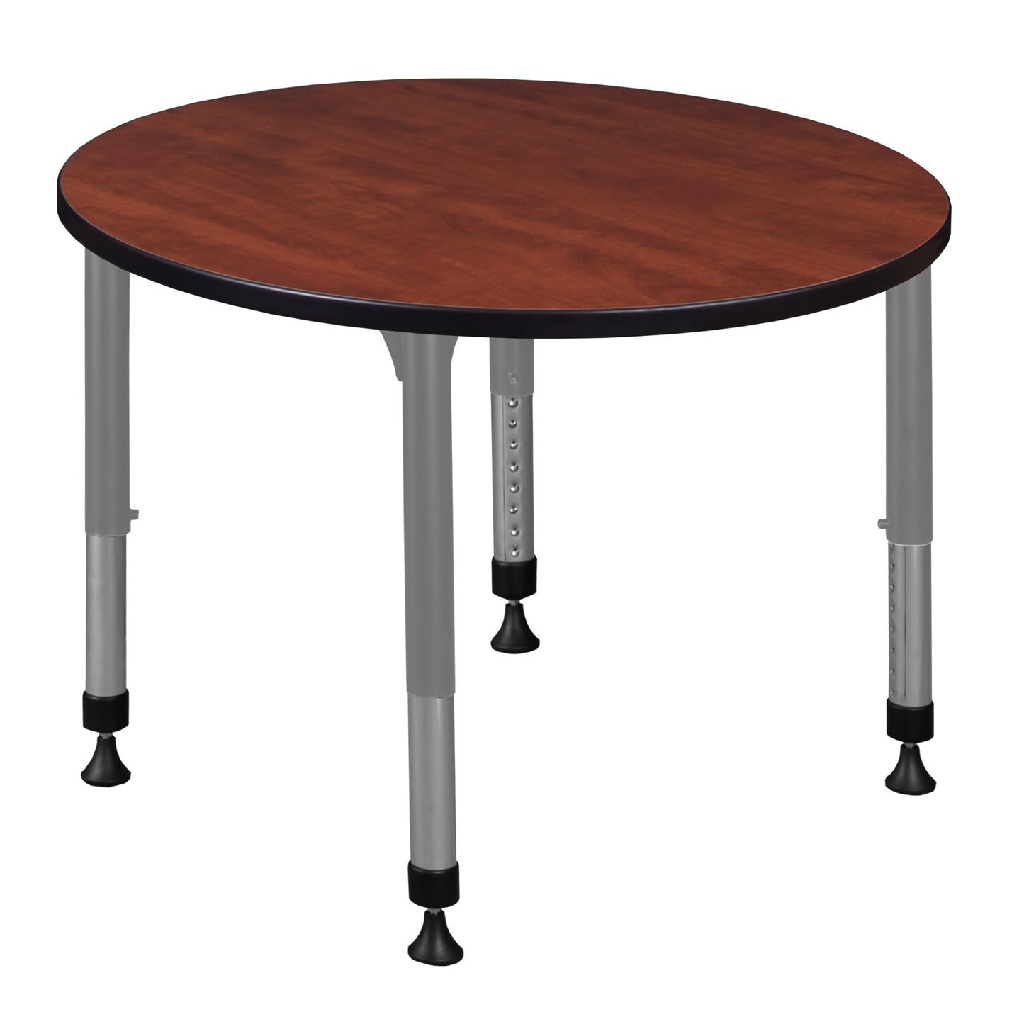 Romig Trek 36 in. Round Height Adjustable Classroom Activity Table- Cherry Top & Grey Base