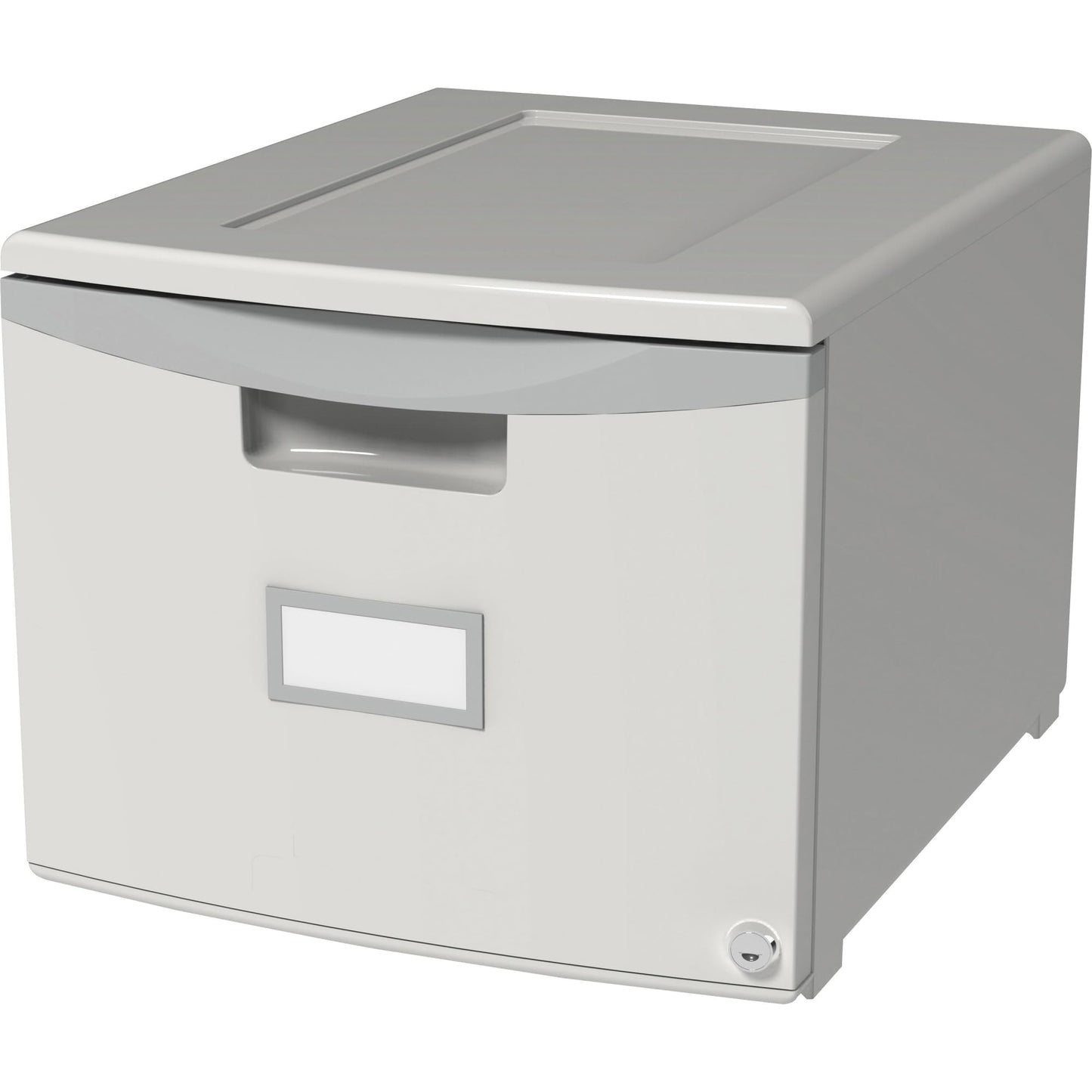 Storex174; Mini File Cabinet with Lock One Drawer - Gray Gray