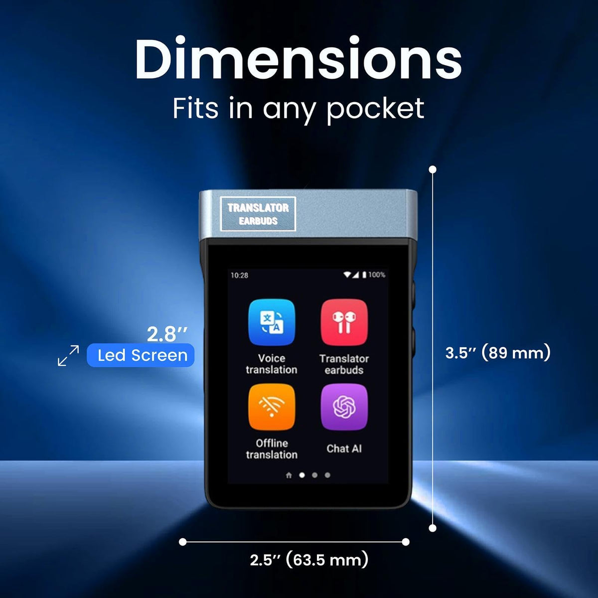 Guardian Translator V2 — AI Translator Device with Earbuds | Real-Time Two-Way Voice & Camera Translation | 144 Languages | Built-in ChatGPT | No Subscription | Travel, Business, Education