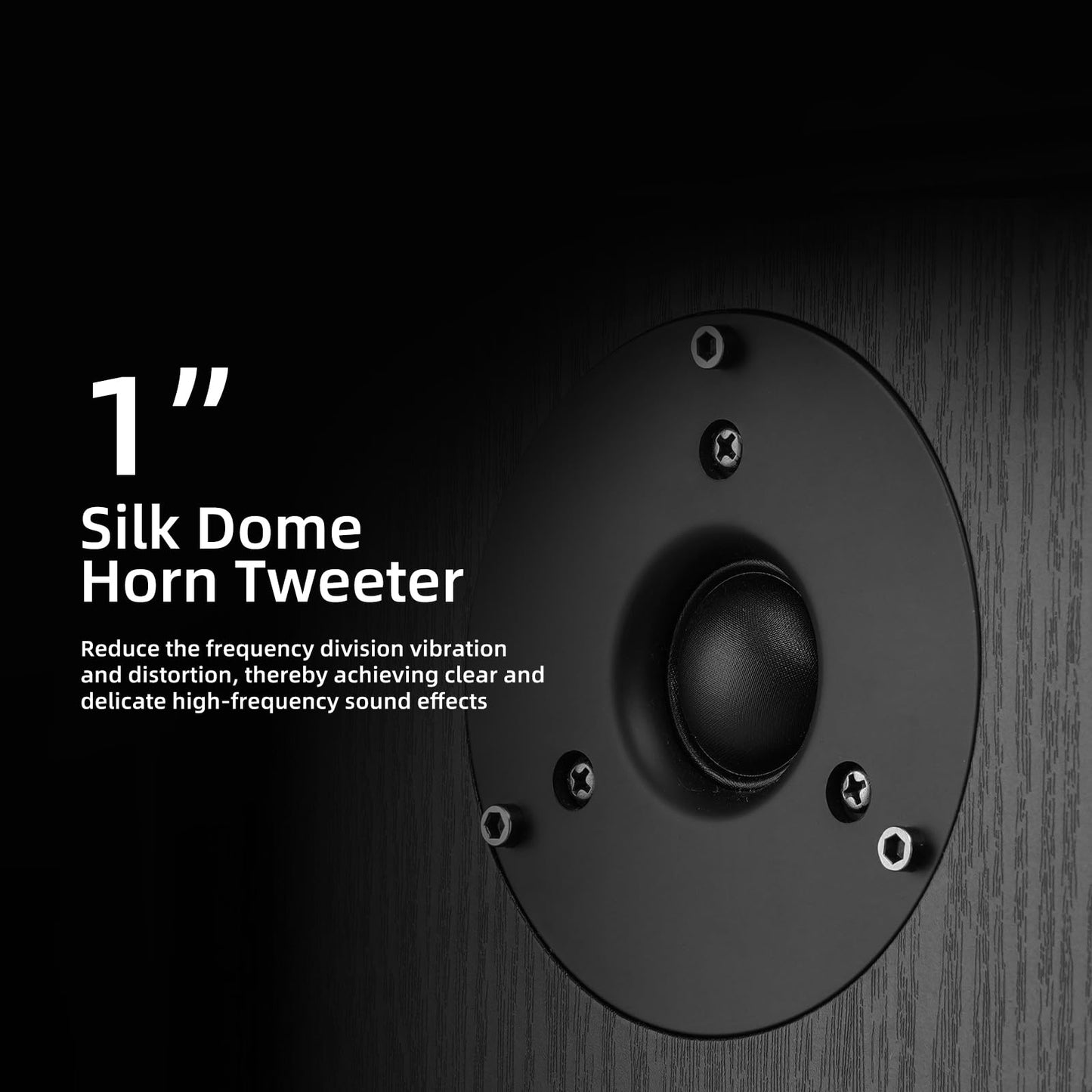 Elimavi Passive Floorstanding Stereo Speakers, Tower Design with 1" Tweeter and 6.5" Woofer, Two-Way System, 4-Ohm Impedance, 120W RMS, Sturdy MDF Cabinet, Ideal for Home Theater Systems, Black