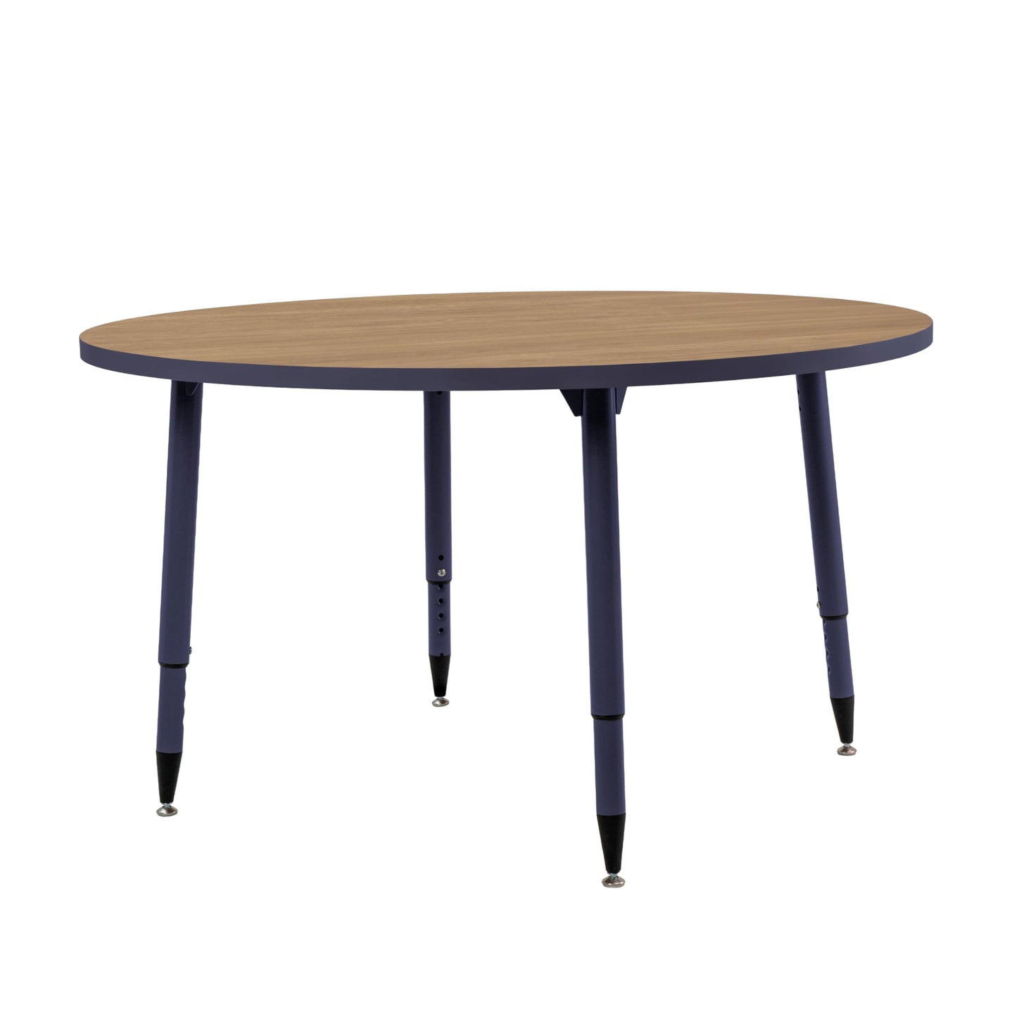Adapte Commercial Classroom Activity Table - 48" Round, ADA Compliant Tapered Legs with Glides & Casters, Adjustable Height 22-34" Wheelchair Accessible, School & Office Furniture