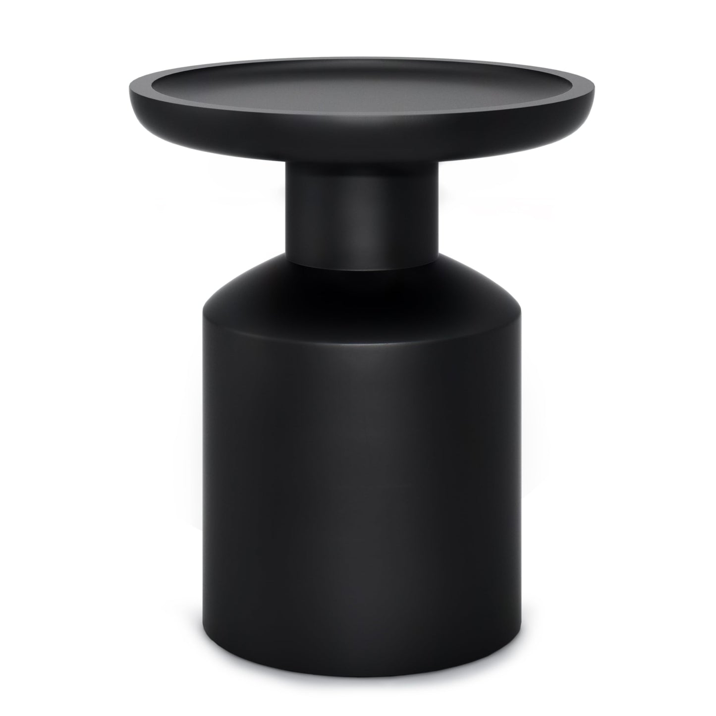 SIMPLIHOME Haynes End Table - 16 inch Wide Solid Mango Wood Round Accent Table with Sculptural Pedestal Base in Black, Boho Nightstand or Lamp Stand for Living Room or Bedroom, Assembled