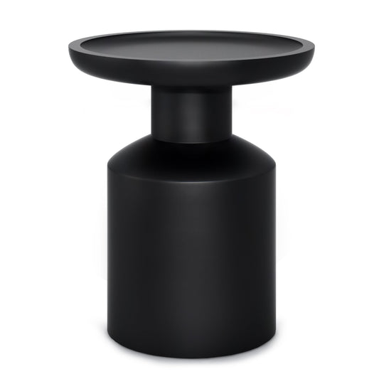 SIMPLIHOME Haynes End Table - 16 inch Wide Solid Mango Wood Round Accent Table with Sculptural Pedestal Base in Black, Boho Nightstand or Lamp Stand for Living Room or Bedroom, Assembled