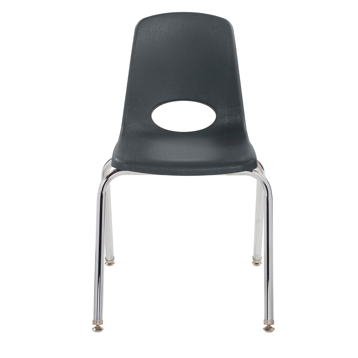 FDP 18" School Stack Chair, Stacking Student Seat with Chromed Steel Legs and Nylon Swivel Glides For In-Home Learning, Classroom or Office - Black (5-Pack), 10371-BK