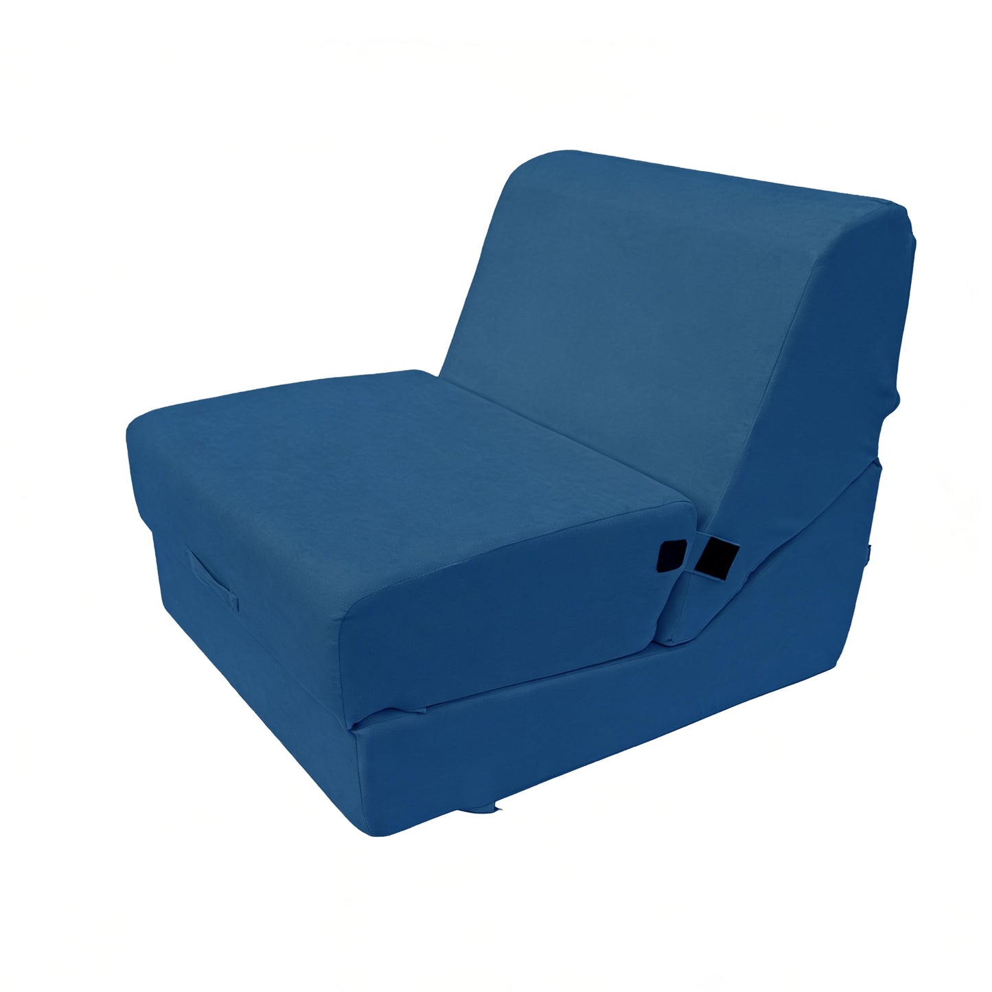jela Luxury Indoor Chaise Lounge, Foldable Sofa Bed Chair with Machine Washable Cover, Soft Foam Lounge Chair for Living Room (Miss Navy)