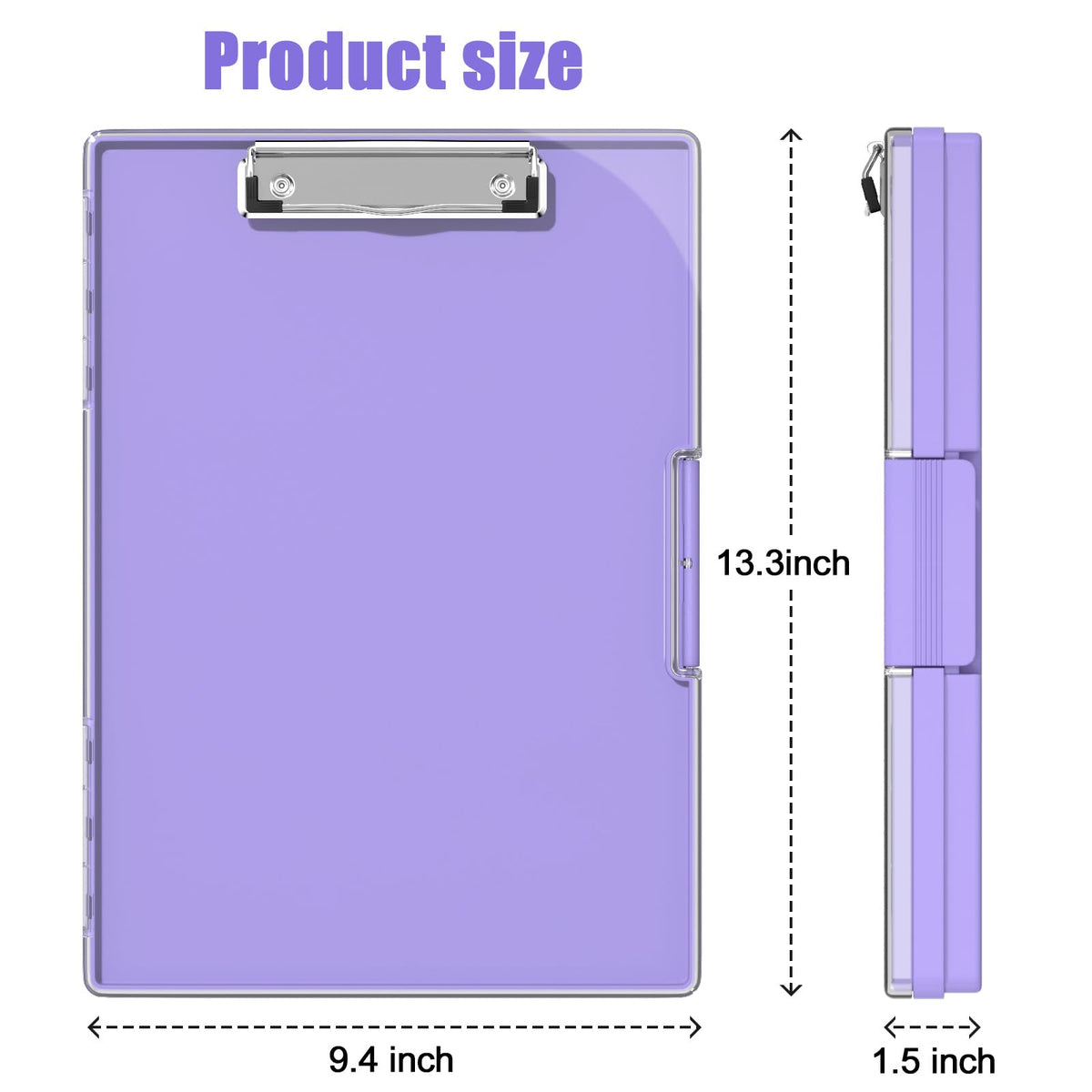 Hongri Clipboard with Storage, Purple 8.5 x 11 Folder Nursing Side Opening, Heavy Duty with Dual Compartment, Smooth Writing for Teachers, Classroom, Size 13.3 x 9.4 x 1.5 in, Office & School Supplies
