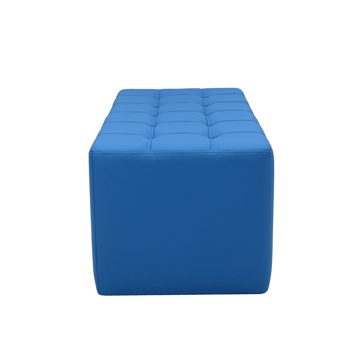 Factory Direct Partners Tufted Rectangle Accent Ottoman Bench Beautifully Upholstered Furniture for Modern Home, Office, Library or Waiting Area Seating, Footstool, Table Use - French Blue, 14046-FB
