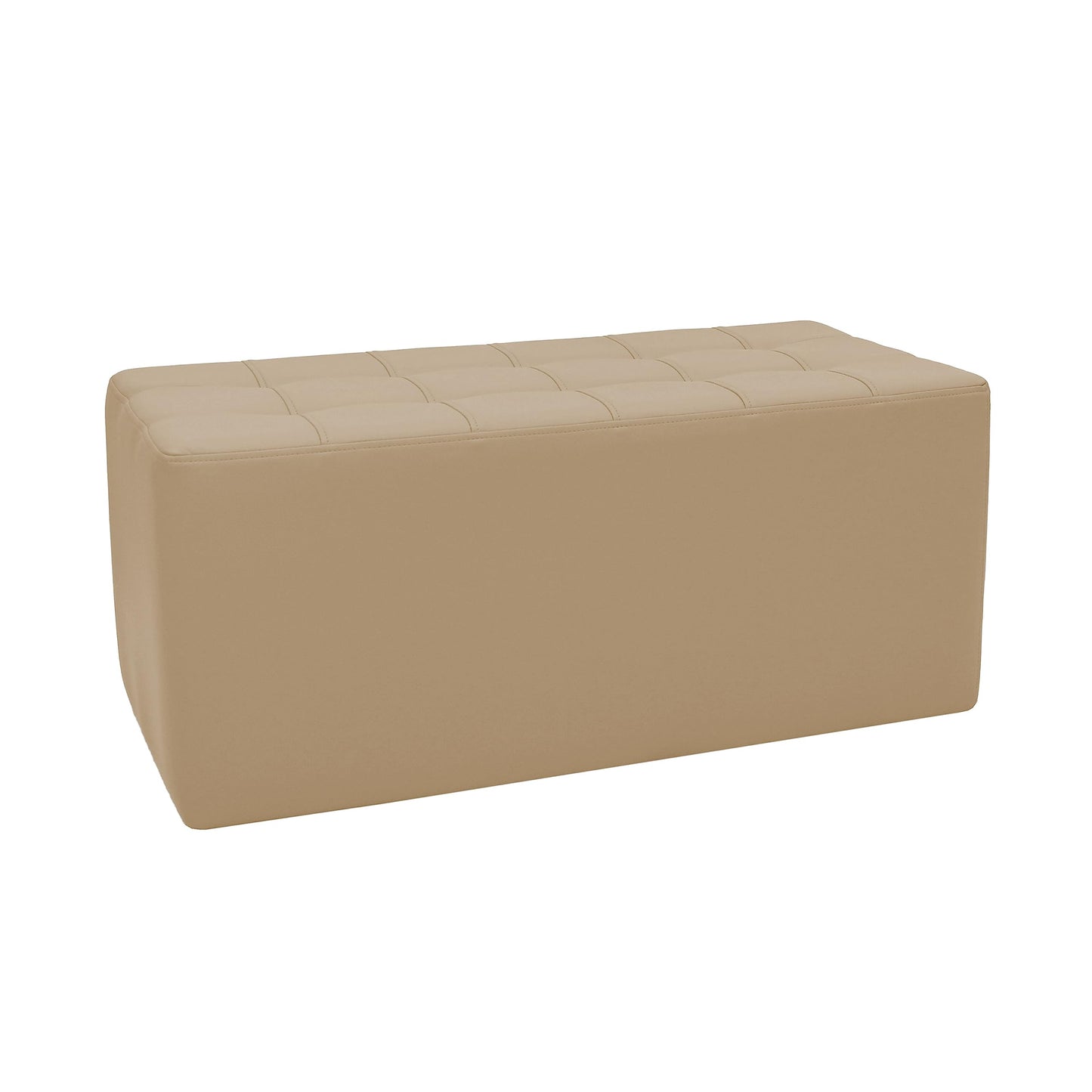Factory Direct Partners Tufted Rectangle Accent Ottoman Bench Beautifully Upholstered Furniture for Modern Home, Office, Library or Waiting Area Seating, Footstool, Table Use - Sand, 14046-SD