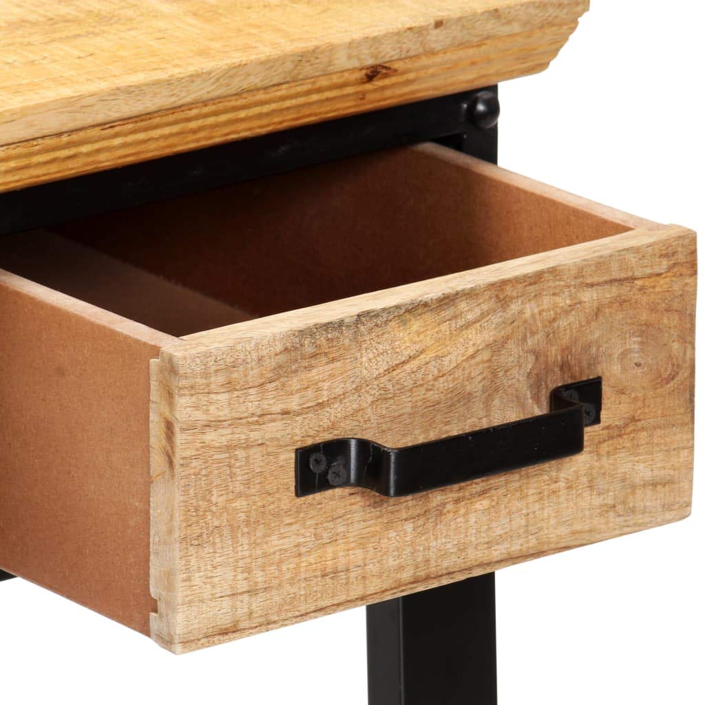 UYTENBMF Solid Mango Wood Writing Desk with 2 Drawers, 43.3"x19.6"x29.9" Home Office Computer Table, Study Desk for Small Items Storage