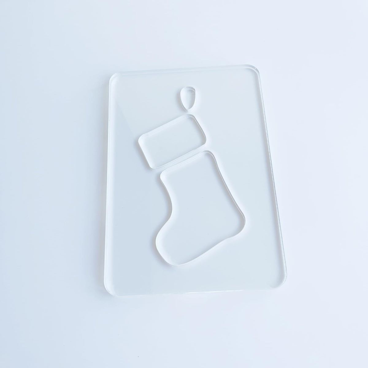Christmas Router Template for Lanterns, 5.5 x 8 inches, Acrylic Holiday Woodworking Templates (Stocking)
