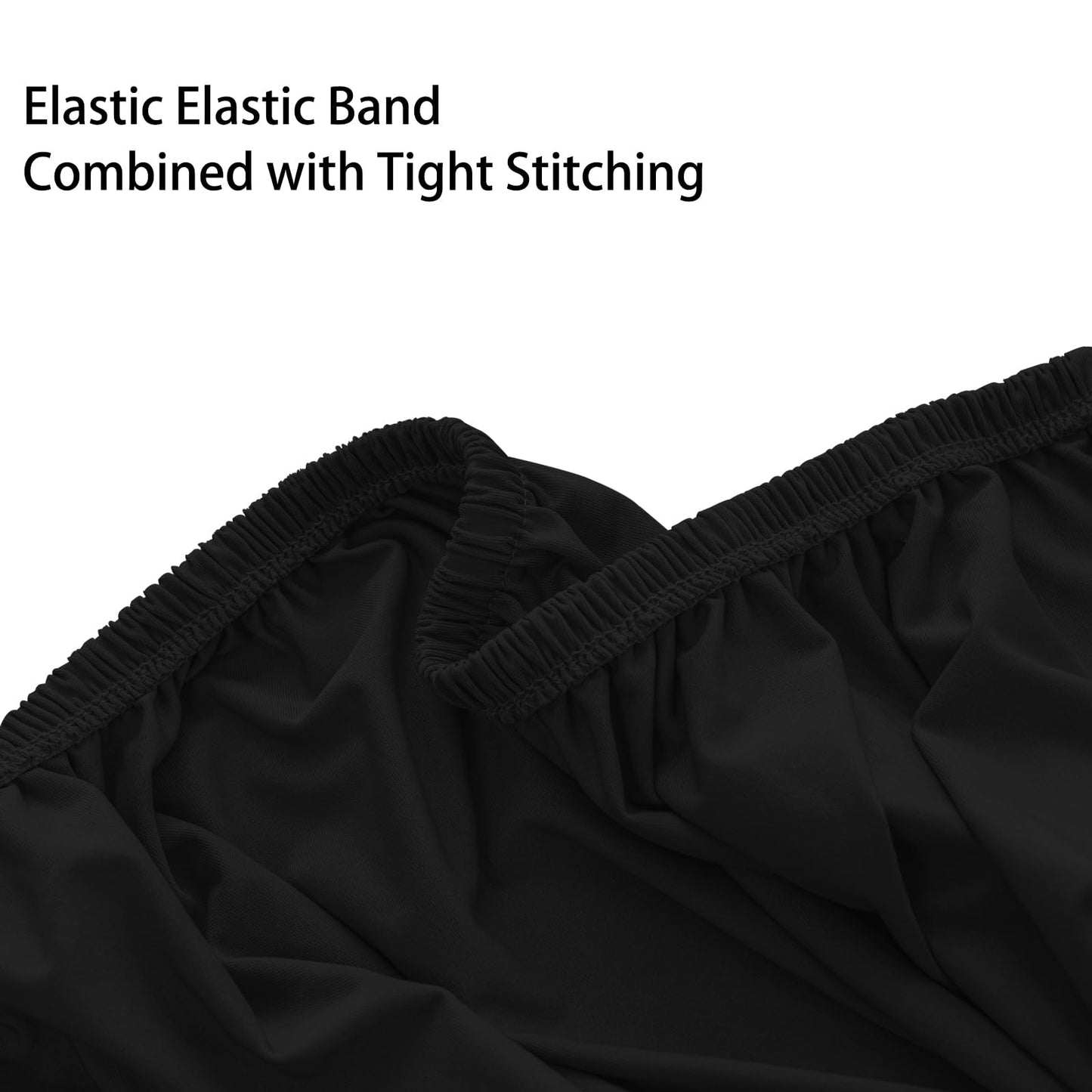 UOIJAY Super Stretch Ottoman Cover- Soft Form Fit Ottoman Cover Rectangular Ottoman Slipcovers for Folding Storage Furniture, Footstool Cover with Nonslip Elastic Bottom (Large, Black)
