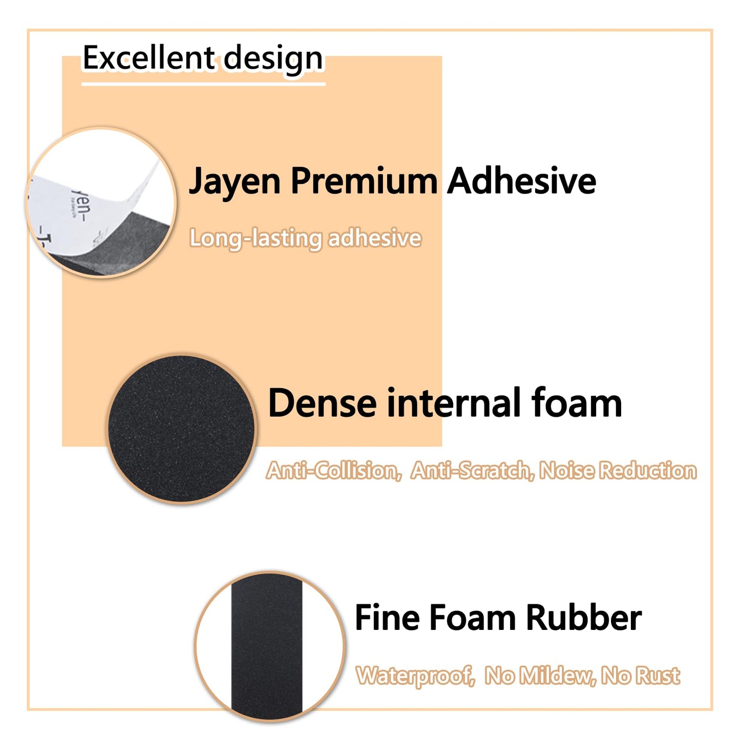 Jayen 54 Pcs Furniture Wall Protectors, EVA Foam Anti-Collision Headboard Stoppers for Bed Frame, Anti-Shake Headboard Bumper for Any Furniture - Black