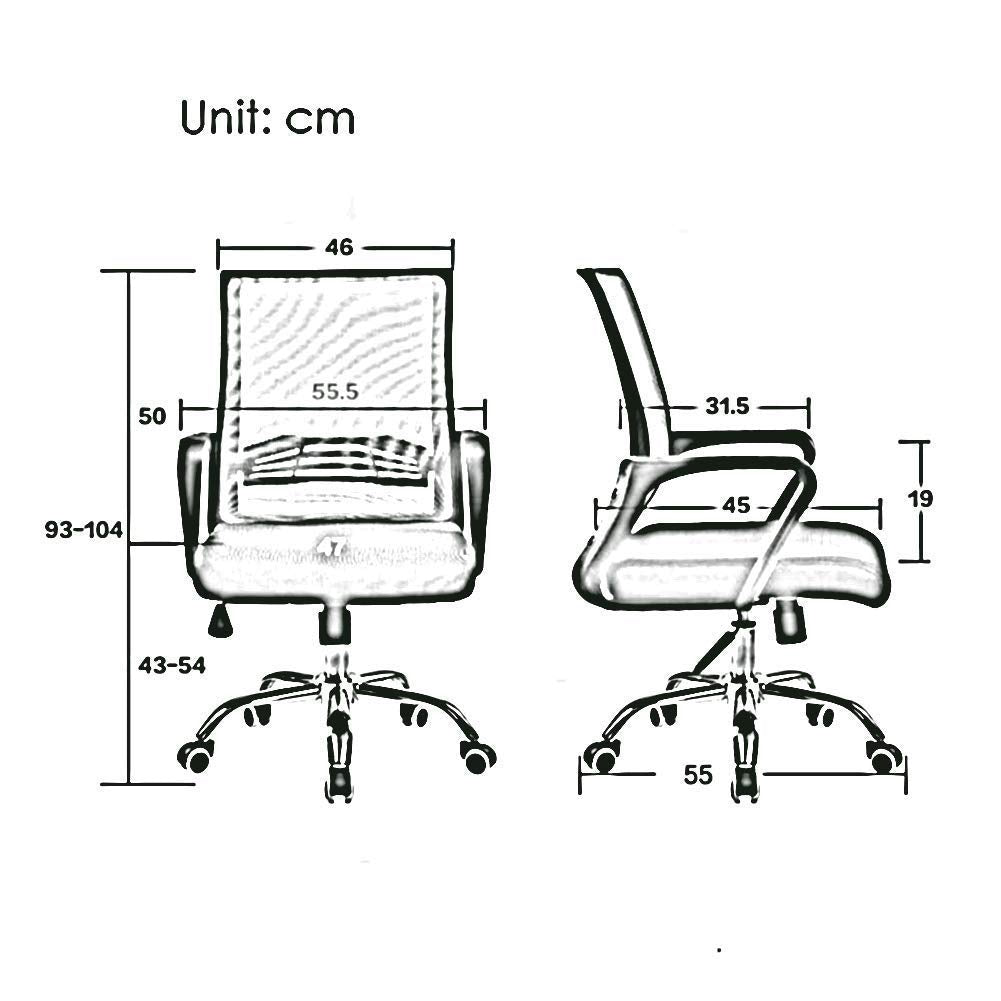 Office Mesh Desk Chair Adjustable Armrests Back Support Ergonomic Swivel Rotate Home Visitor Chair (Color : Red)