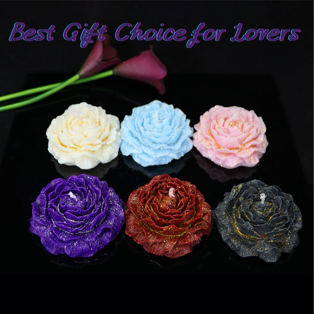 2 Pcs Gilded Candles for Wax Play Low Heat, Low Temperature Body Safe Drip Peony Candles, Romantic Massage Soy Rose Candles Couple (2, Pink)