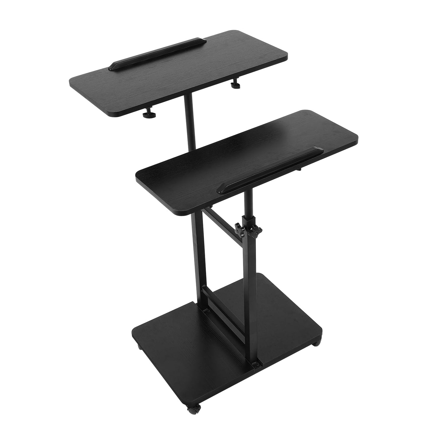 FAHKNS Computer Cart 23.6 Inch - Stand Desk, Space-Saving Portable Desk with Wheels, Height Angle Adjustable Rolling Laptop Desk for Home Office Craft & Study