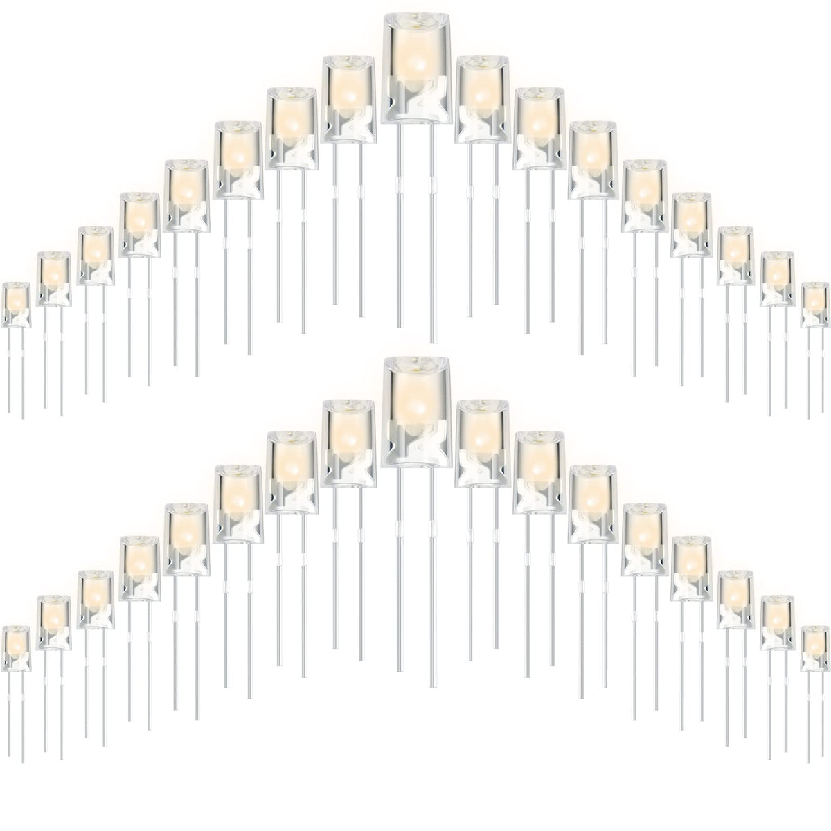 Mudder 180 Pcs Valentine LED 5mm String Light Mini Replacement Bulb Energy Efficient LED Halloween Wire Light Connectable Home Decor for Festival Patio Garden Christmas Wedding Holiday (Warm White)