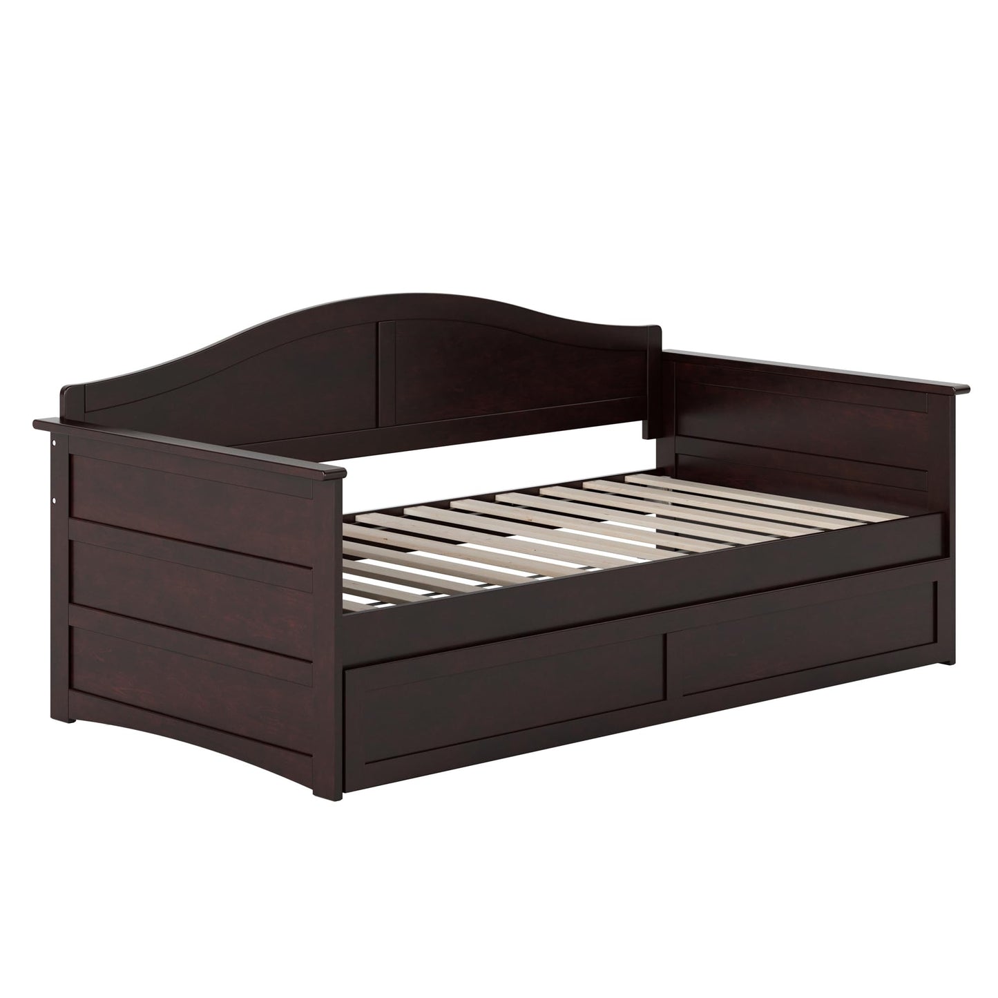 AFI, Acadia Twin Size Wood Daybed Frame with Twin Trundle, Espresso (Black)