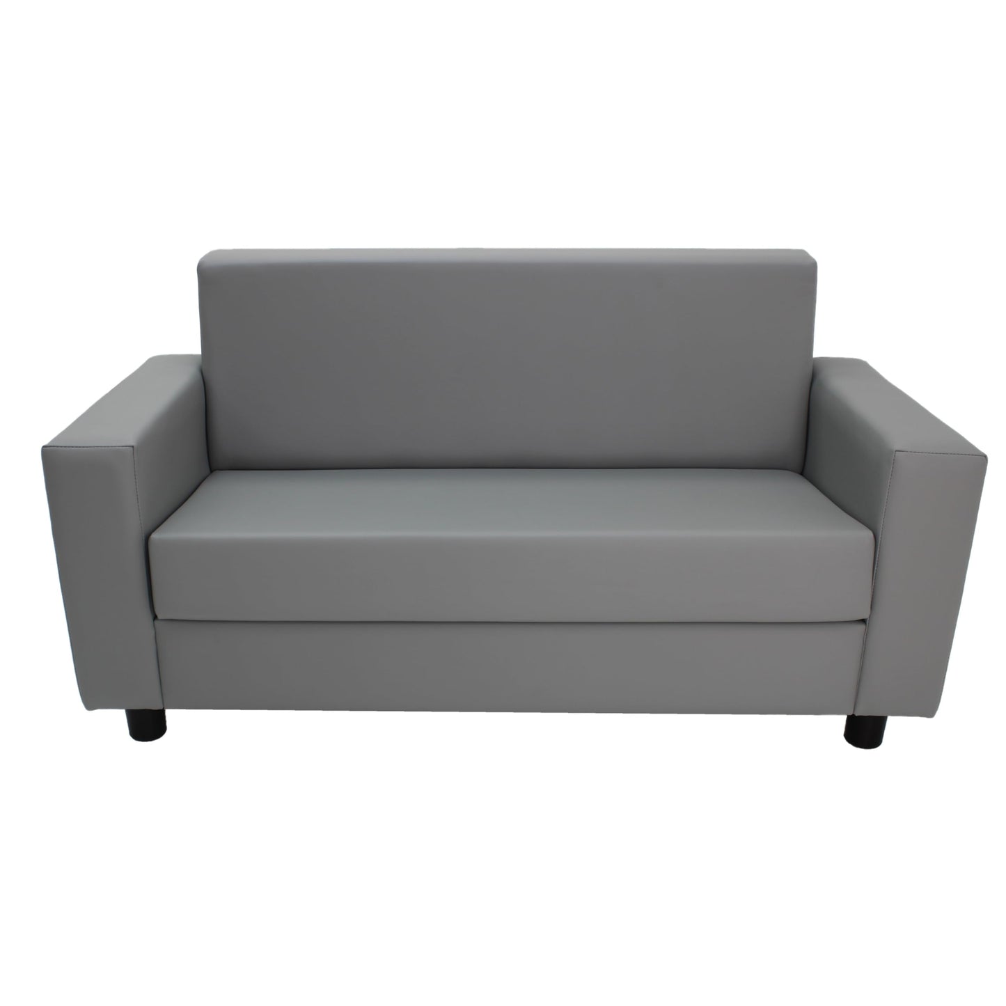 Factory Direct Partners SoftScape Inspired Playtime Classic Reading Sofa, Children's Commercial-Grade Upholstered Furniture for Home, Daycare, Preschool, Library Comfy Modern Design - Grey, 14473-GY
