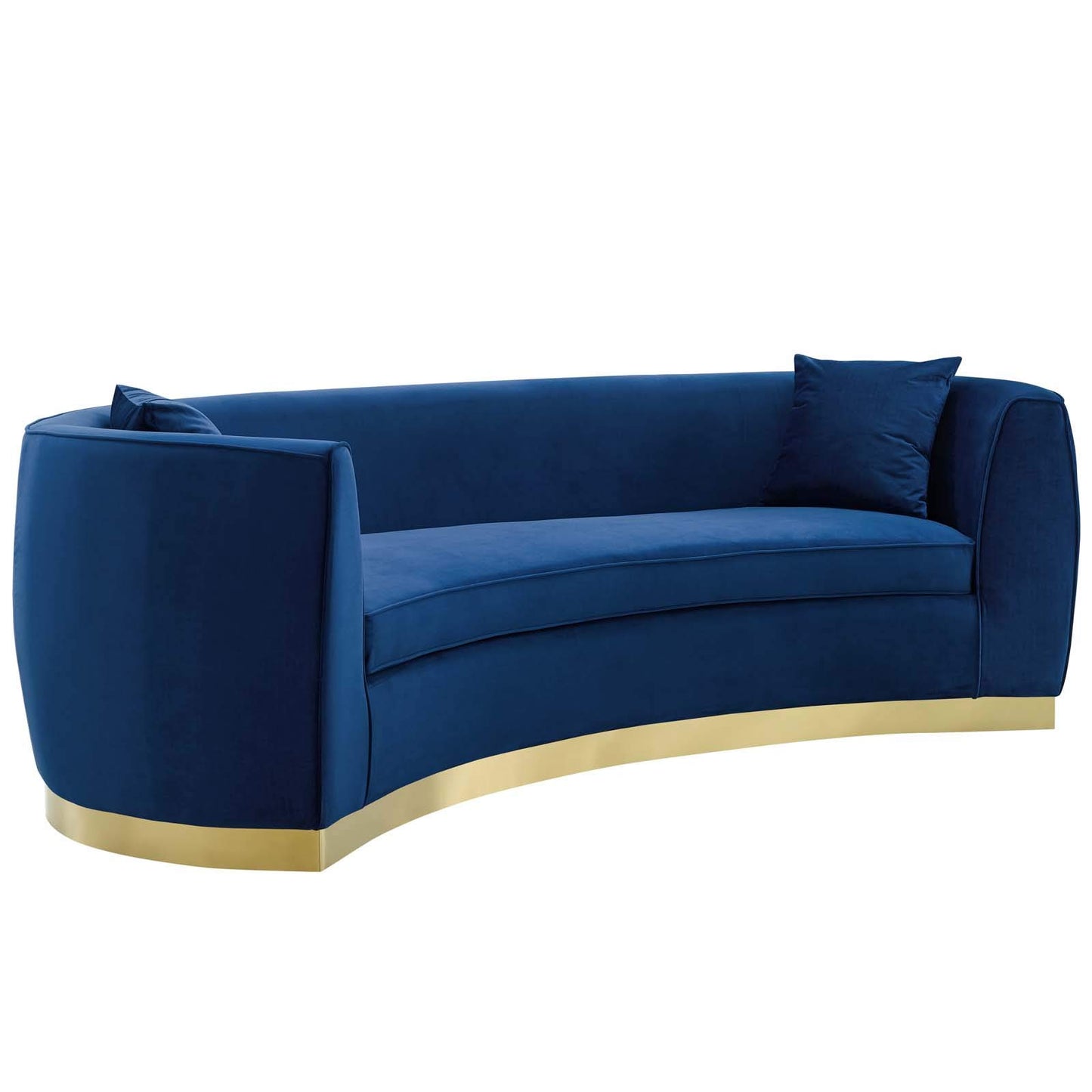 Modway EEI-3408-NAV Resolute Curved Performance Velvet Sofa, Navy
