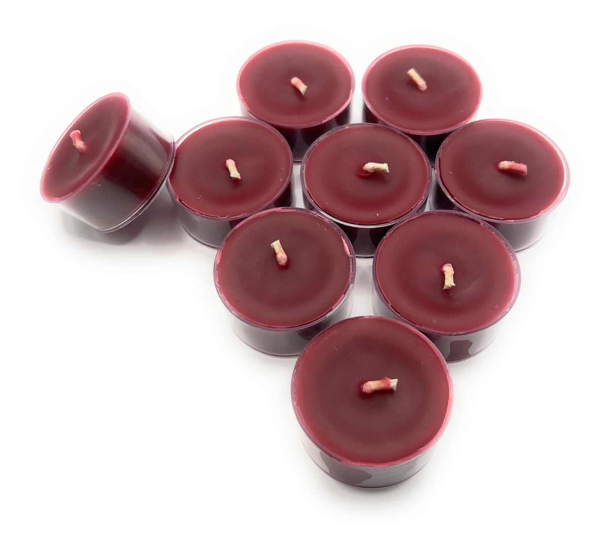 Allnations Candle Co. 100% Beeswax Tealight Candles. 4 to 5 Hours Long Burn Each - for Home, Rituals, Prayer, Party, Room Table Decoration - Unscented - Smokeless -10pcs (Burgundy)