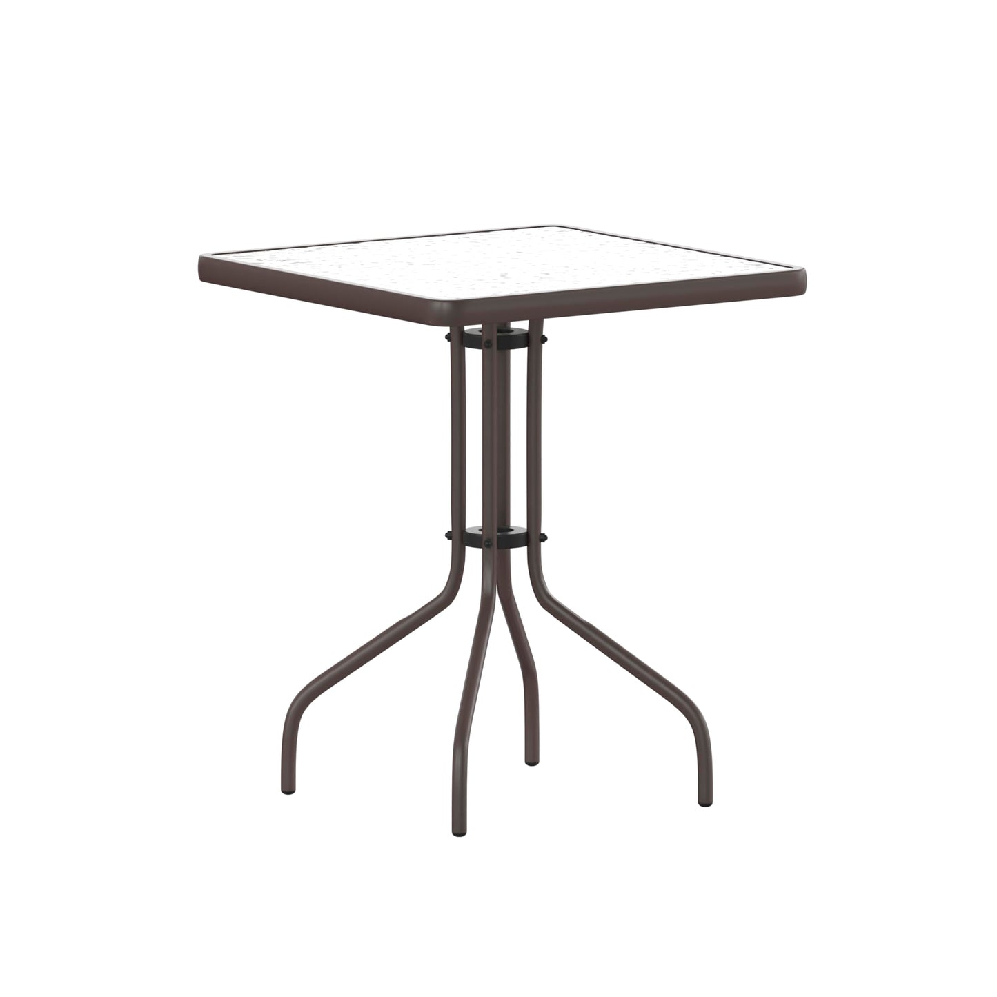 Flash Furniture Barker 23.5'' Square Indoor/Outdoor Tempered Glass Metal Frame Side Table, Bronze