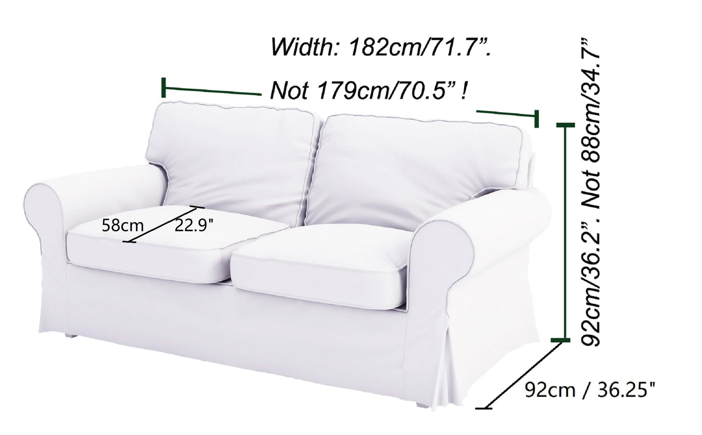 Heavy Velvet UPPLAND Loveseat Cover Compatible with IKEA 2 Seat Slipcover