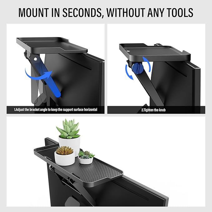 CABTE Adjustable Steel TV Top Shelf, Floating TV Stand, Universal Monitor Shelf