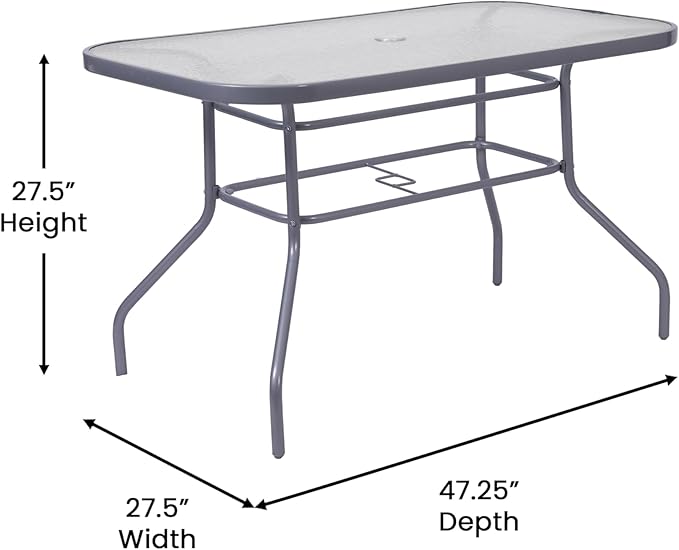 Flash Furniture Tory Rectangle Patio Table