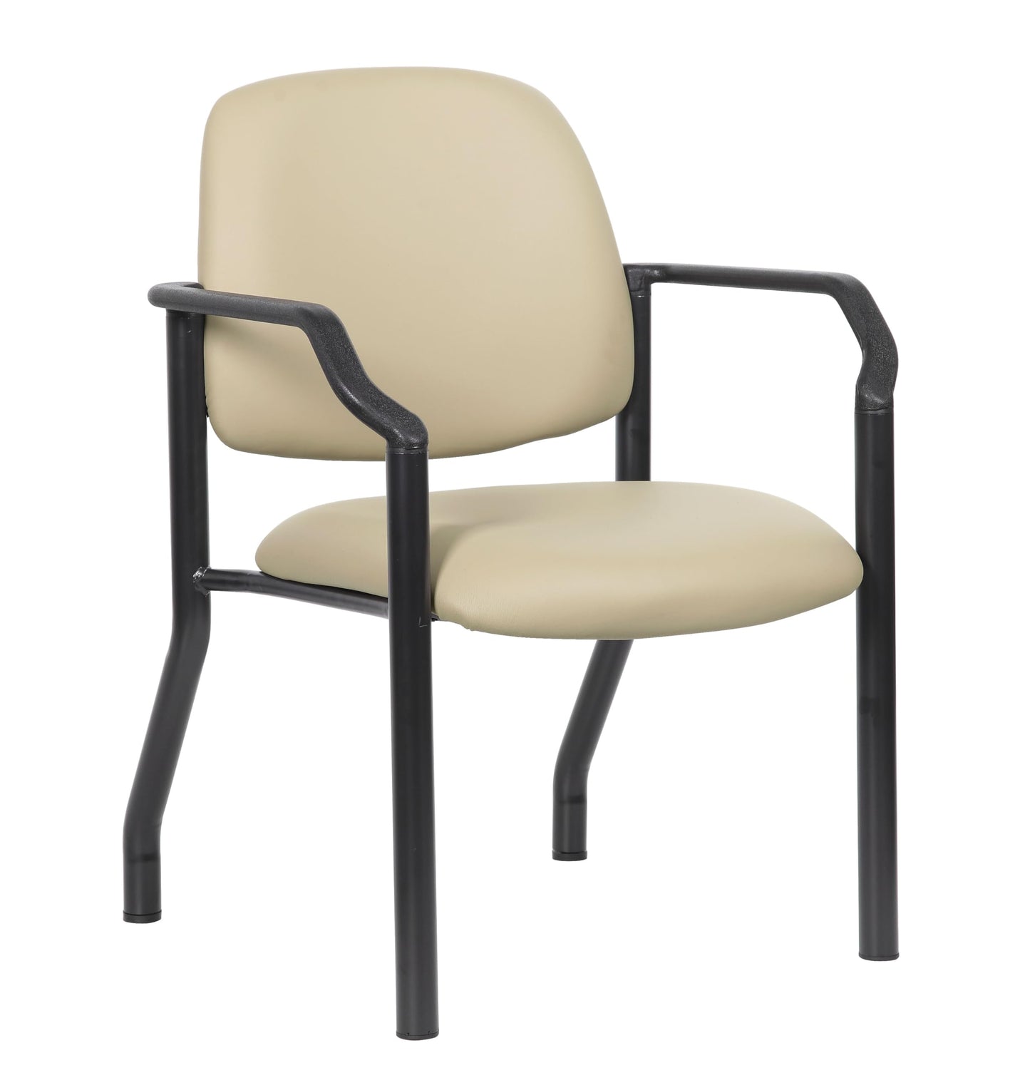 Boss Office Products Guest Chair, Vinyl, 300 lb. Weight Capacity, Beige