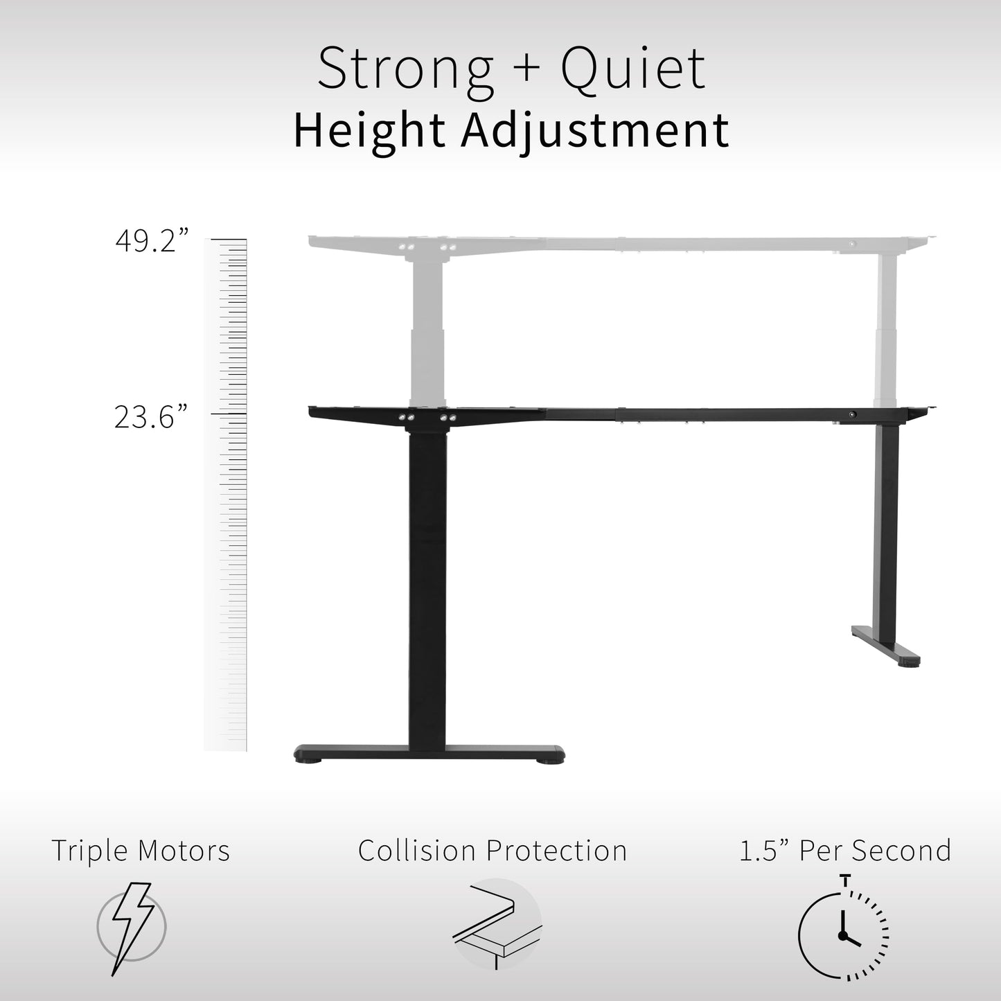 VIVO Black Electric Corner 3 Leg Standing Desk Frame, DESK-V130EB