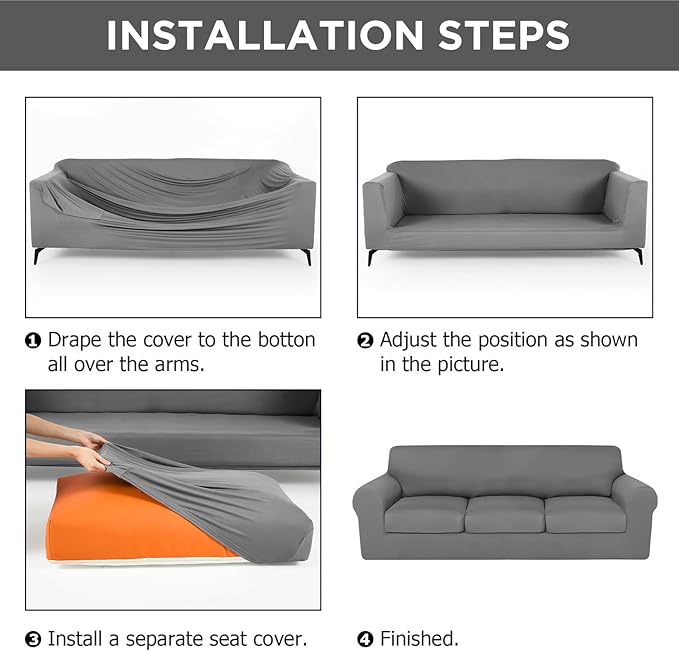 HunnmingRe Sofa Covers for 3 Cushion Couch Stretch Sofa and Loveseat Covers Set