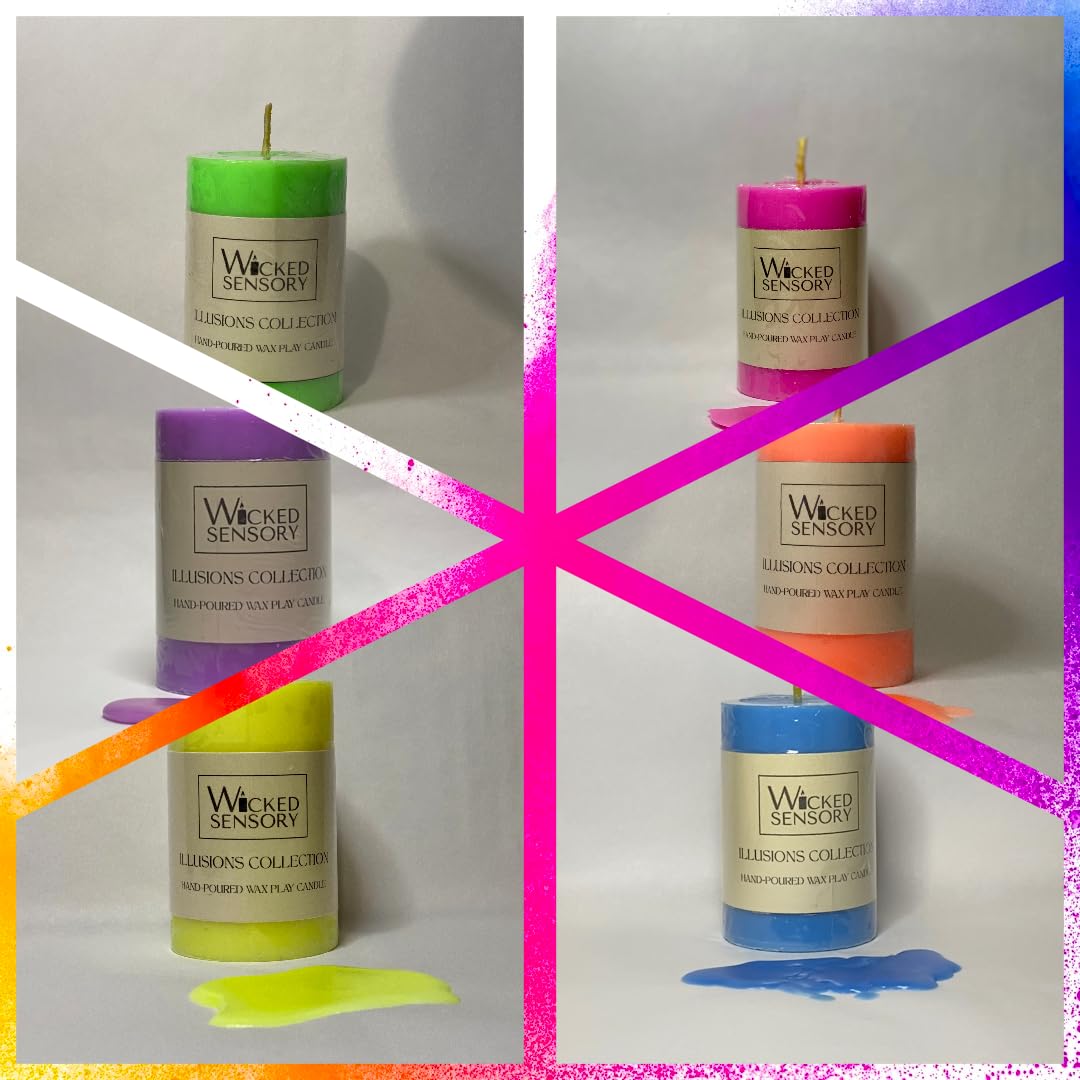 Premium UV Wax Play Candle - Unscented Body Safe Wax Blend for Sensory Play, Comfortable Heat Sensation - Perfect for Couples & Beginners (UV Purple)
