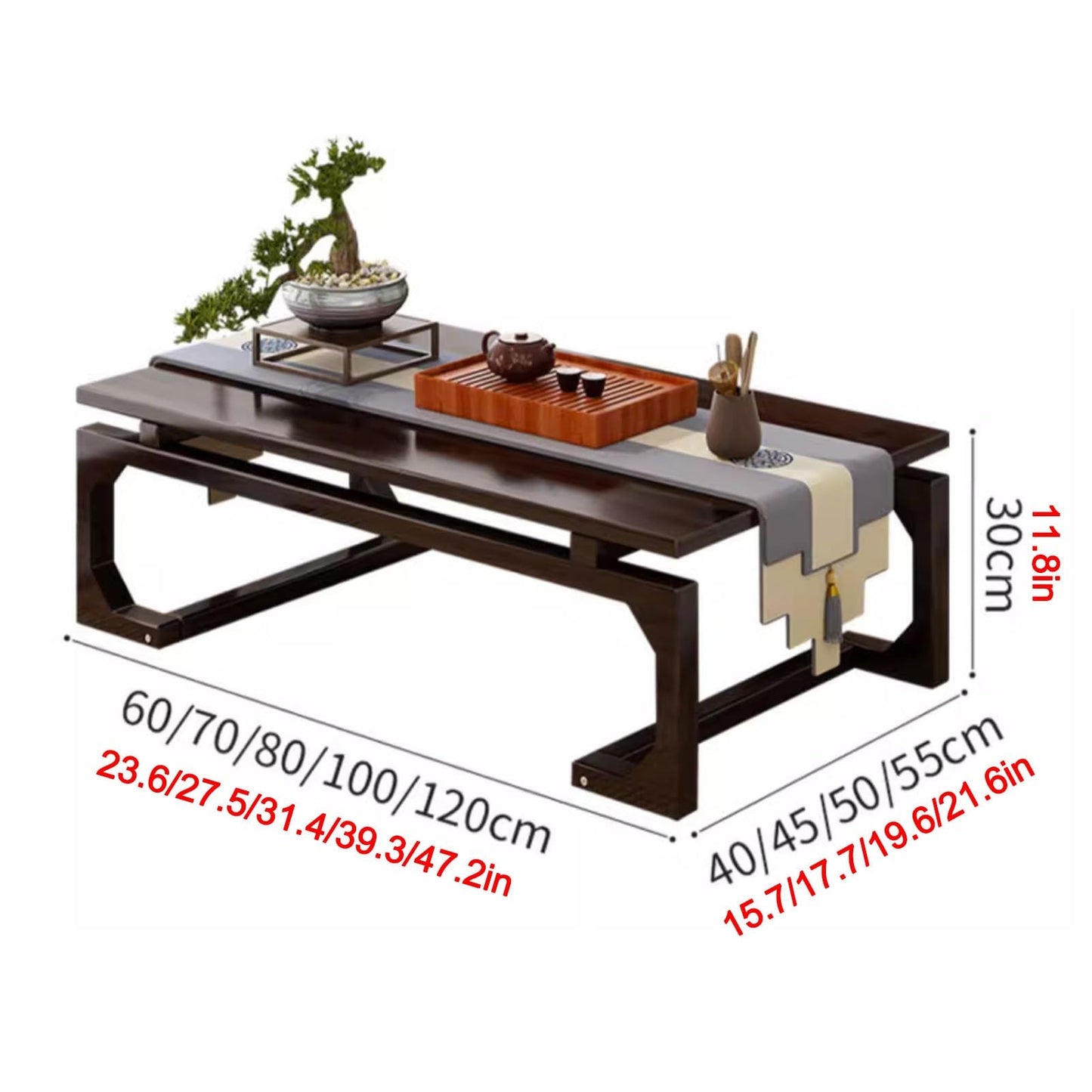 GHHDPXM Multifunctional Japanese Floor Sitting Table Rectangular Wooden Chabudai Tea Table for Living Room Home Office – Low Wood Table (80x50x30cm/31.4x19.6x11.8'')