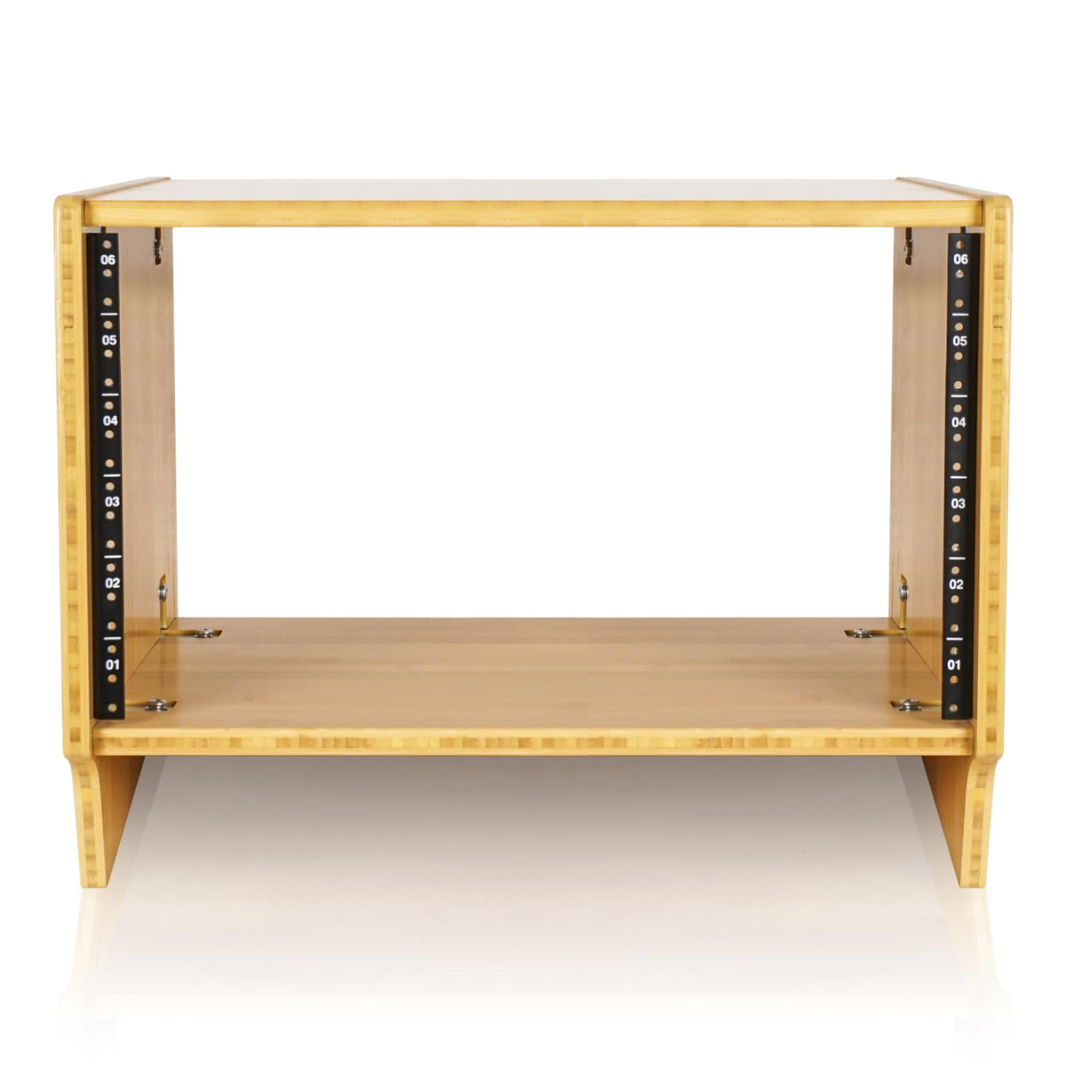 Sound Town DIY 6U Angled Desktop Turret Studio Rack, Solid Carbonized Bamboo, Assembly Required (STBR-6SL)