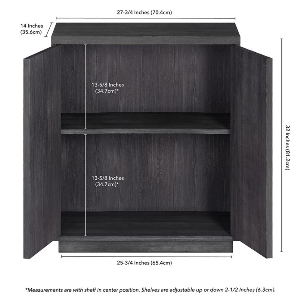 Henn&Hart 28" Wide Rectangular Accent Cabinet in Charcoal Gray, for Home, Living Room, Bedroom, Entertainment Room, Office