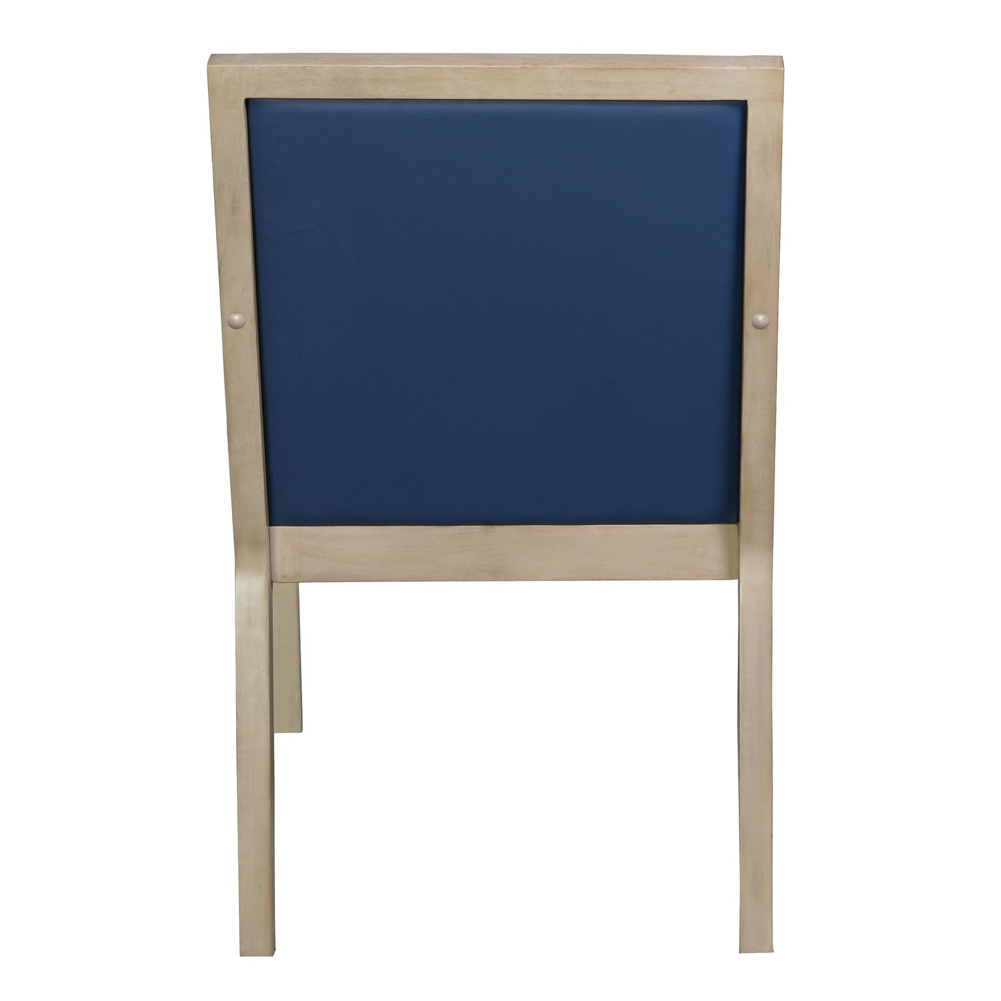 Romig Regent WallGuard Guest & Reception Waiting Room Wood Side Chair - Noble Oak/Navy Blue Vinyl