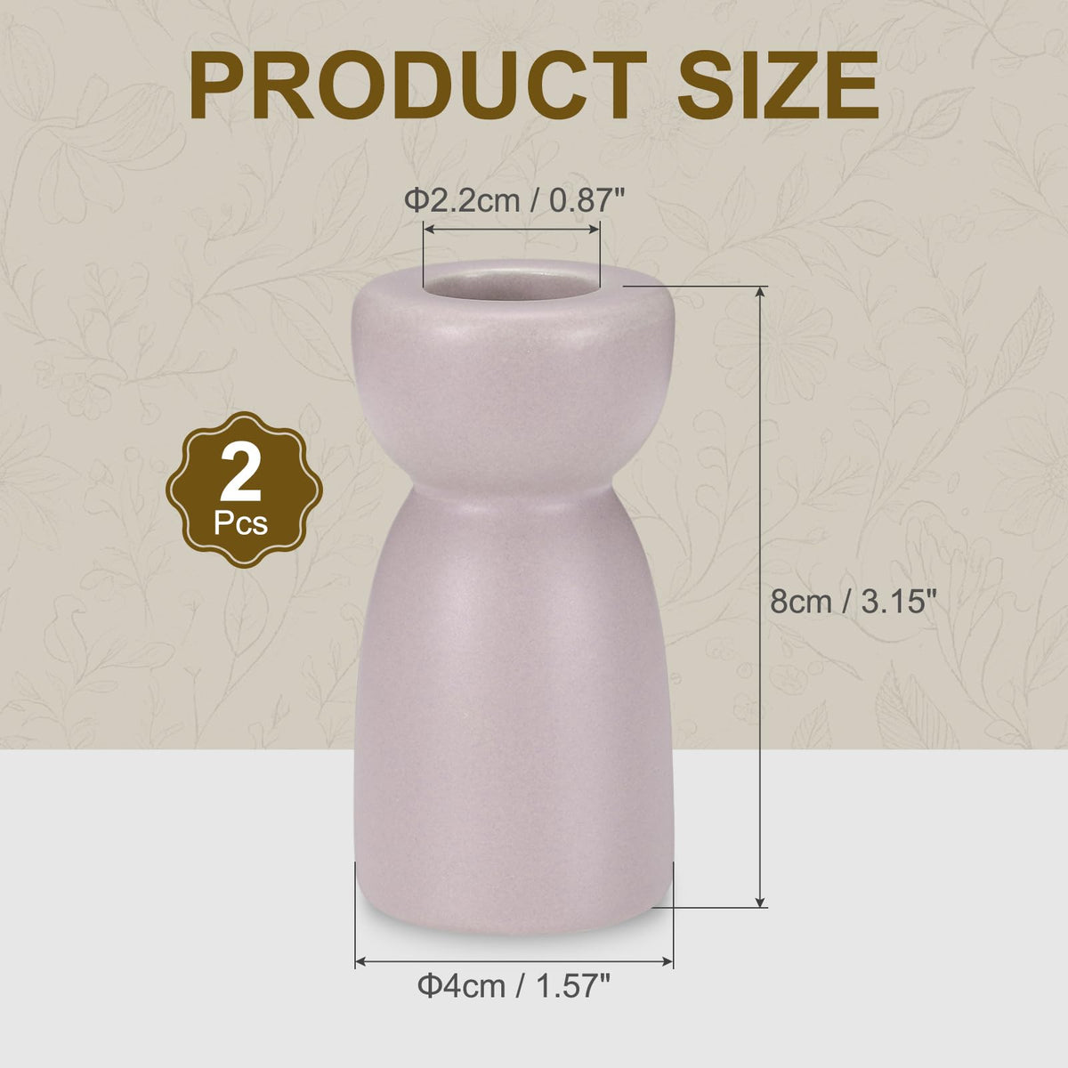 uxcell 2 Pack Candlestick Holder Light Purple Ceramic Taper Candle Holder Candle Stand Holders Modern Style Decoration for Centerpiece Tabletops Anniversary