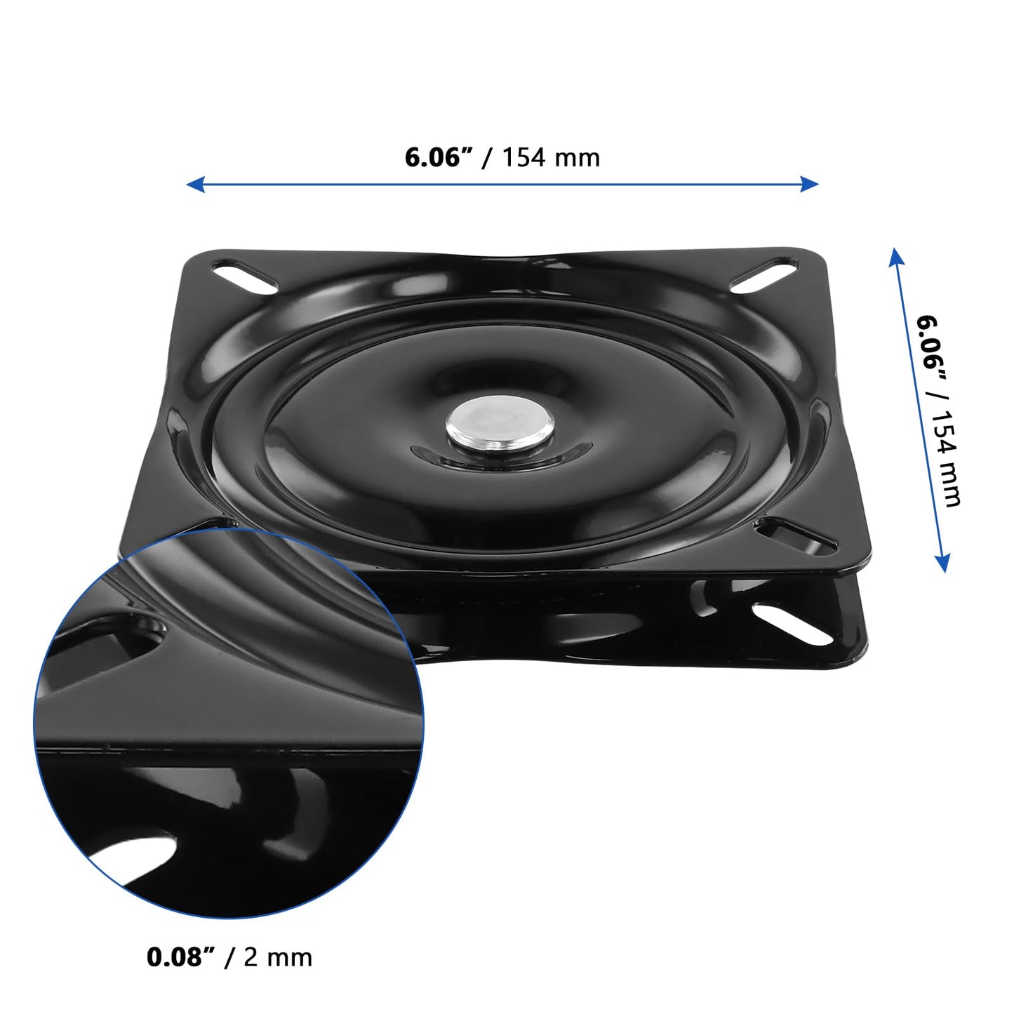 MANCHAP 6 Pack 6 Inch Swivel Plate, Black Bar Stool Seat Replacement, Smooth Swivel Chair Base, Rotating Swivel Plate for Recliner Chair Stool