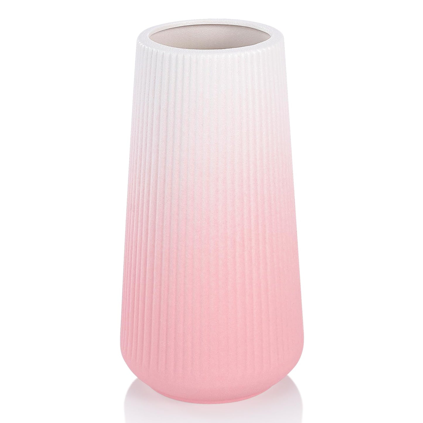 Gradient Pink Ceramic Vase, GUKJOB Cute Flower Vase for Pampas Grass, Home, Living Room, Dining Table, Farmhouse, Office Decor, Bedroom, Table, and Kitchen Shelf (XL Gradient Pink)