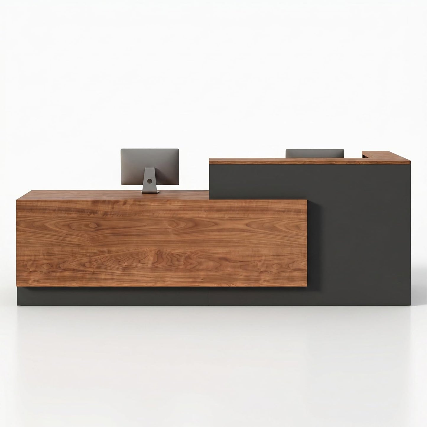 YTElantivo L-Shaped Reception Desk with Counter, 1-Inch Thick Board, Lockable Drawers & Keyboard Tray, Heavy-Duty Front Desk for Office, Salon, Hotel & Clinic
