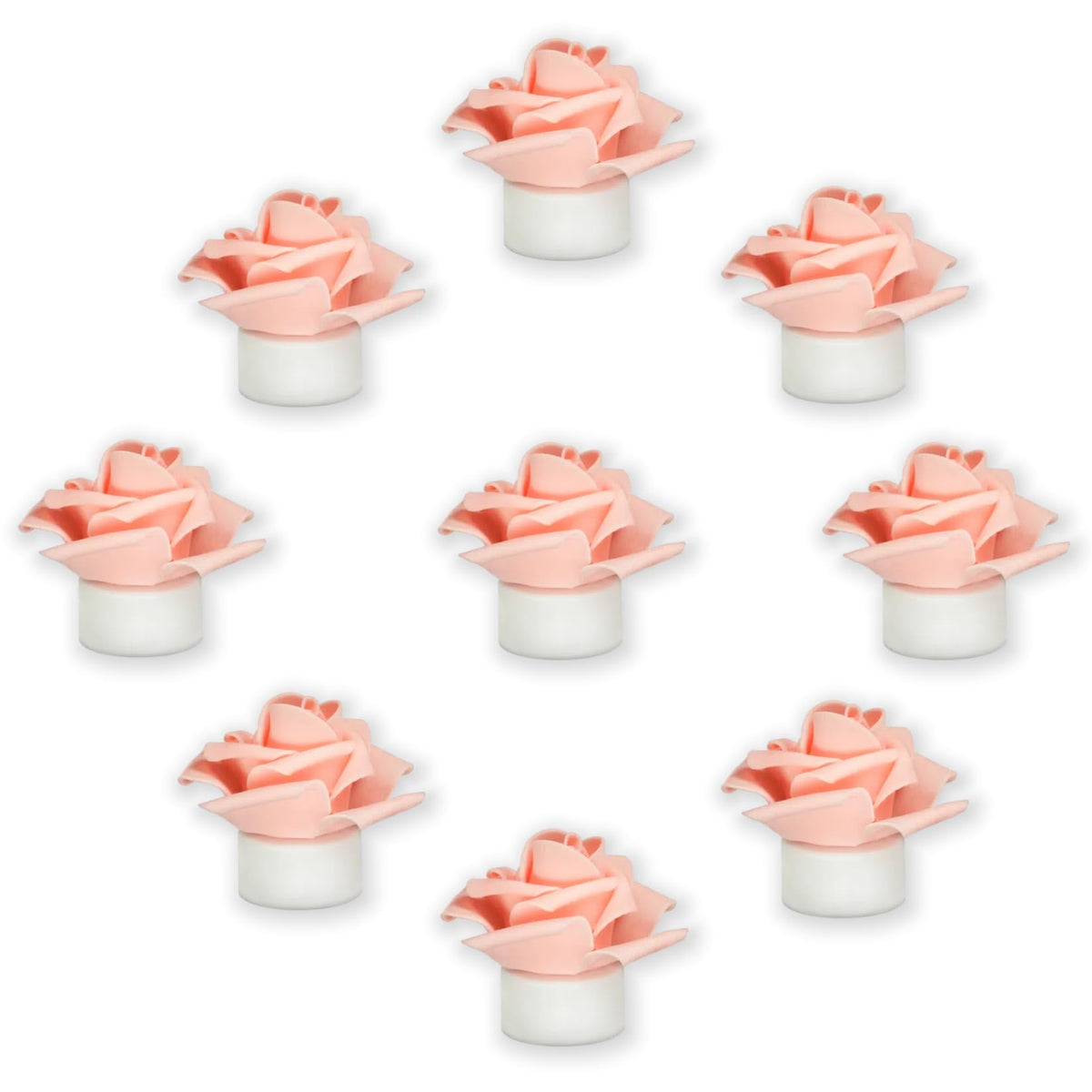 SupBri 12 Pack Led Candles with Artificial Flowers, 200+Hour Battery Operated Tea Lights Candles for Centerpiece Table, Party, Wedding Decorations (Pink)