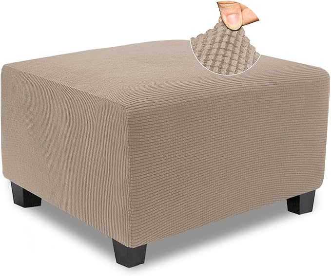 NeColorLife Stretch Ottoman Cover Square Oversized Soft Knitted Jacquard Thick